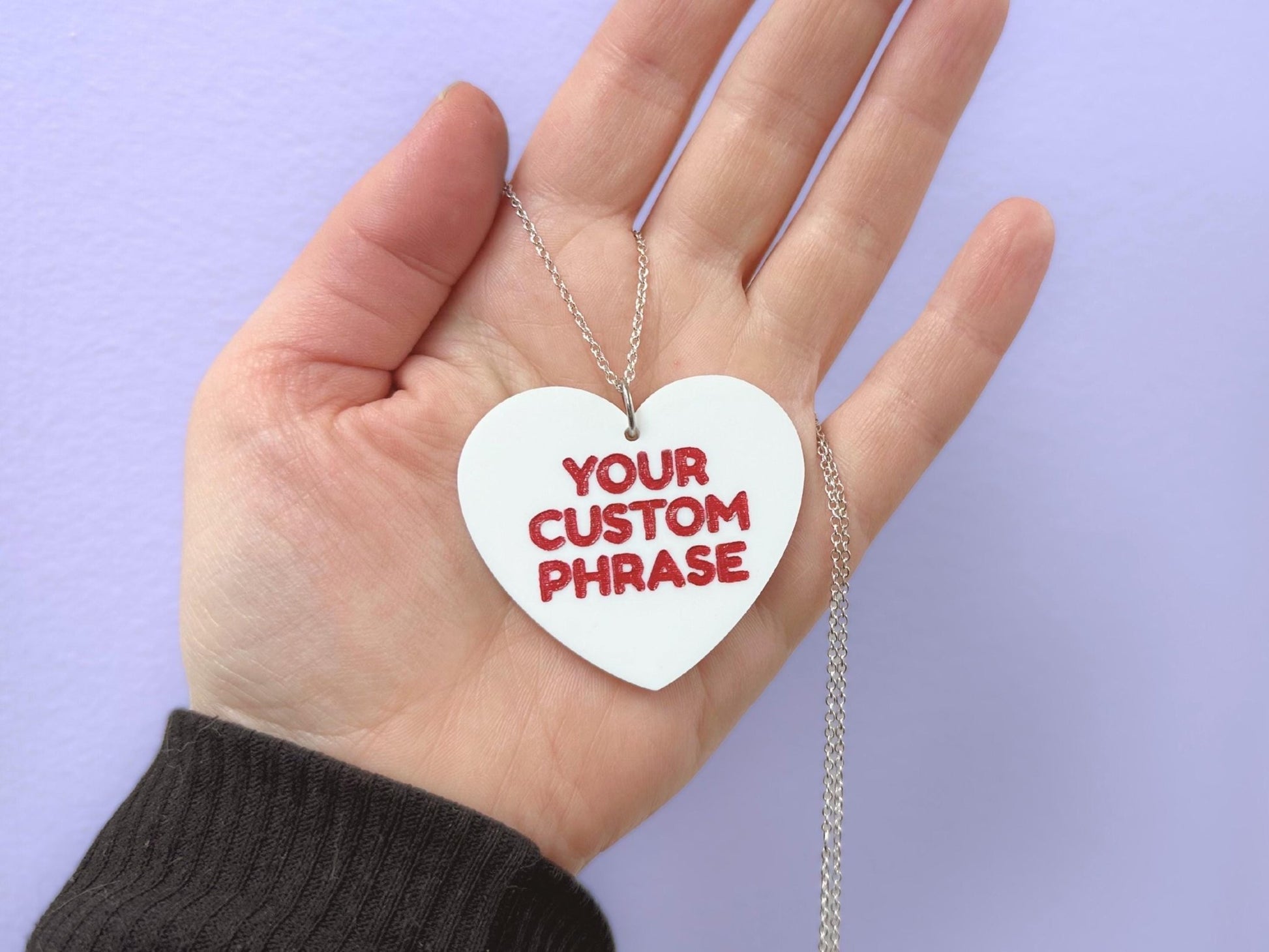 Custom Heart Pendant - Painted Raina