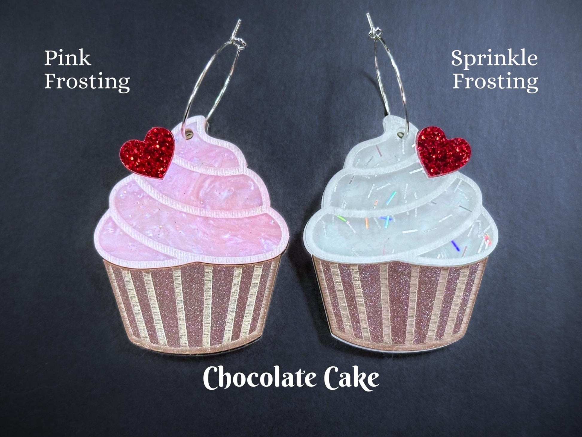 Cute Cupcake Dangle Earrings - Painted Raina