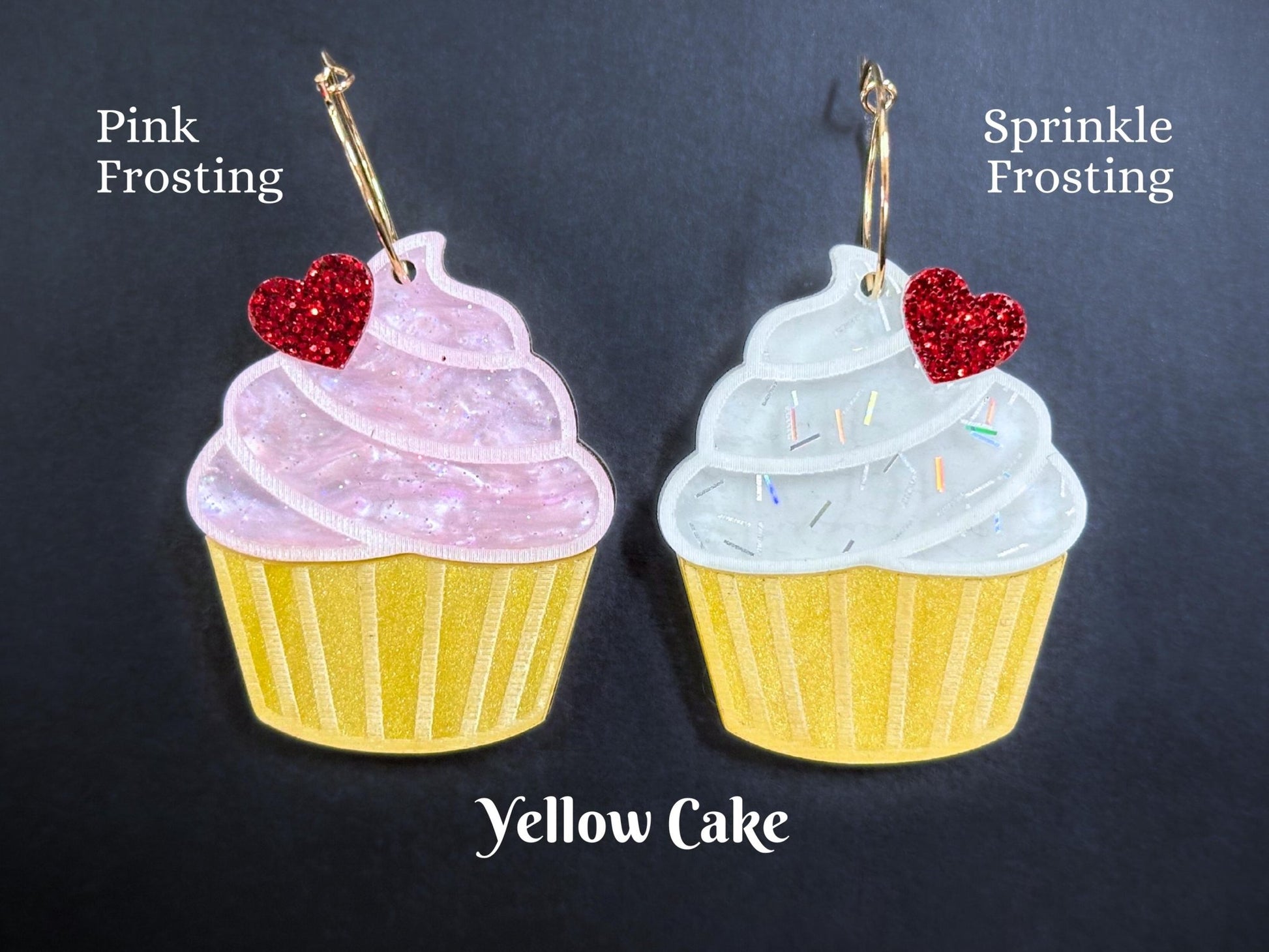 Cute Cupcake Dangle Earrings - Painted Raina