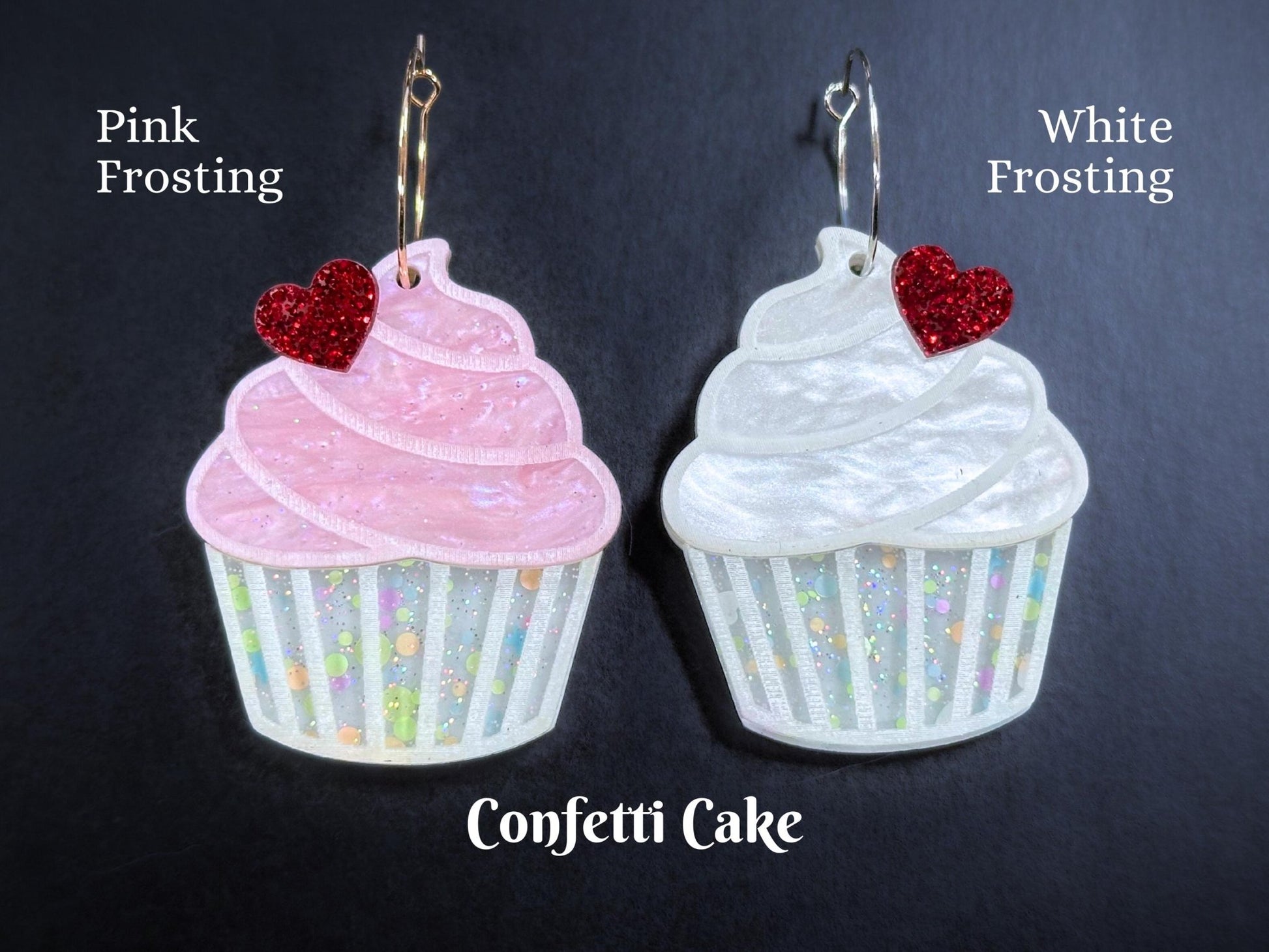 Cute Cupcake Dangle Earrings - Painted Raina