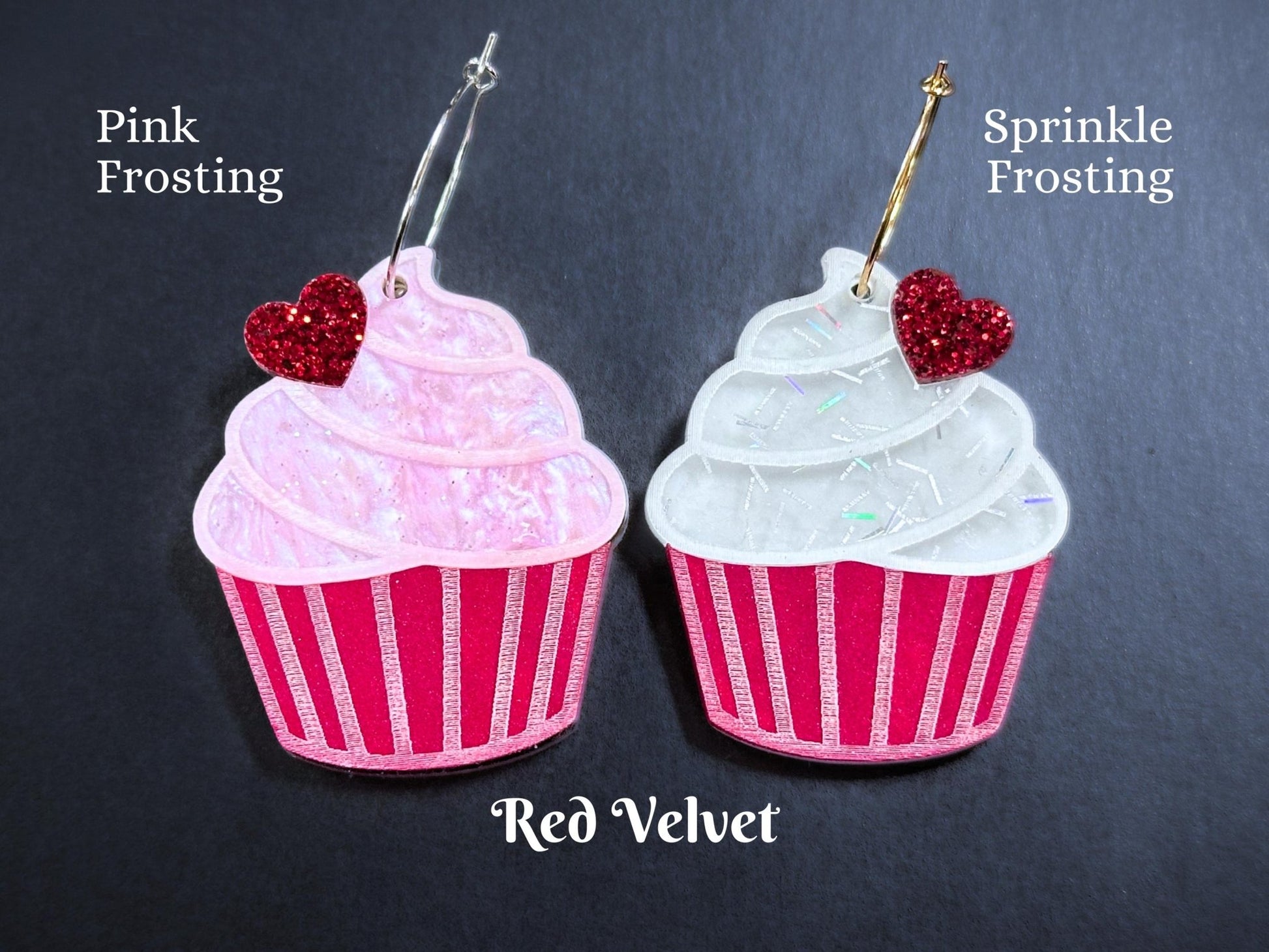 Cute Cupcake Dangle Earrings - Painted Raina