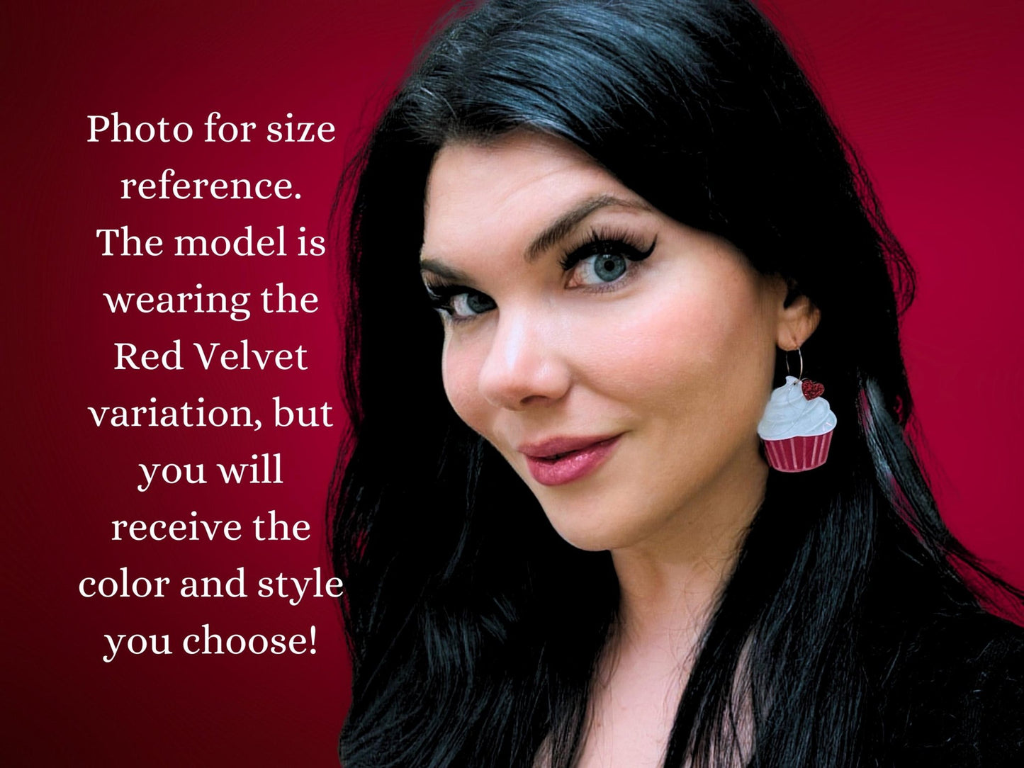 Cute Cupcake Dangle Earrings - Painted Raina