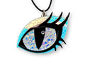 dragon eye statement necklace dichrolam iridescent acrylic mythic talisman handmade jewelry