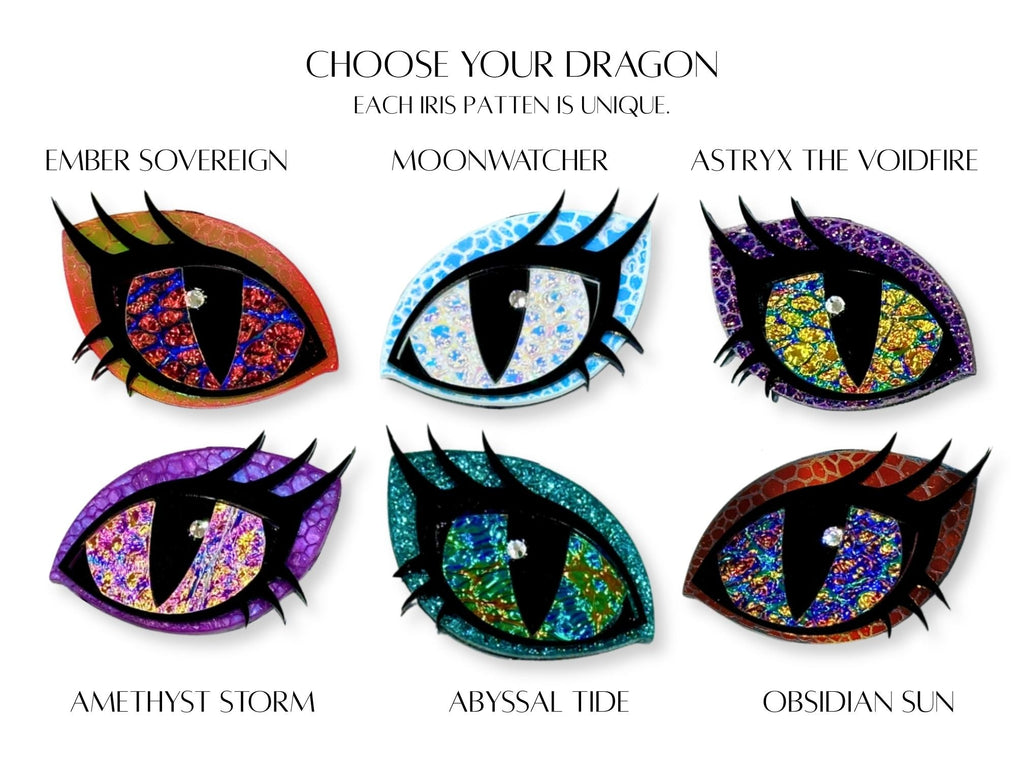 dragon eye necklace color variations dichrolam iris options fantasy statement jewelry collection