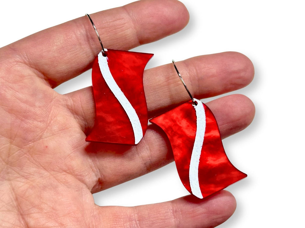Diver Down Scuba Flag Earrings