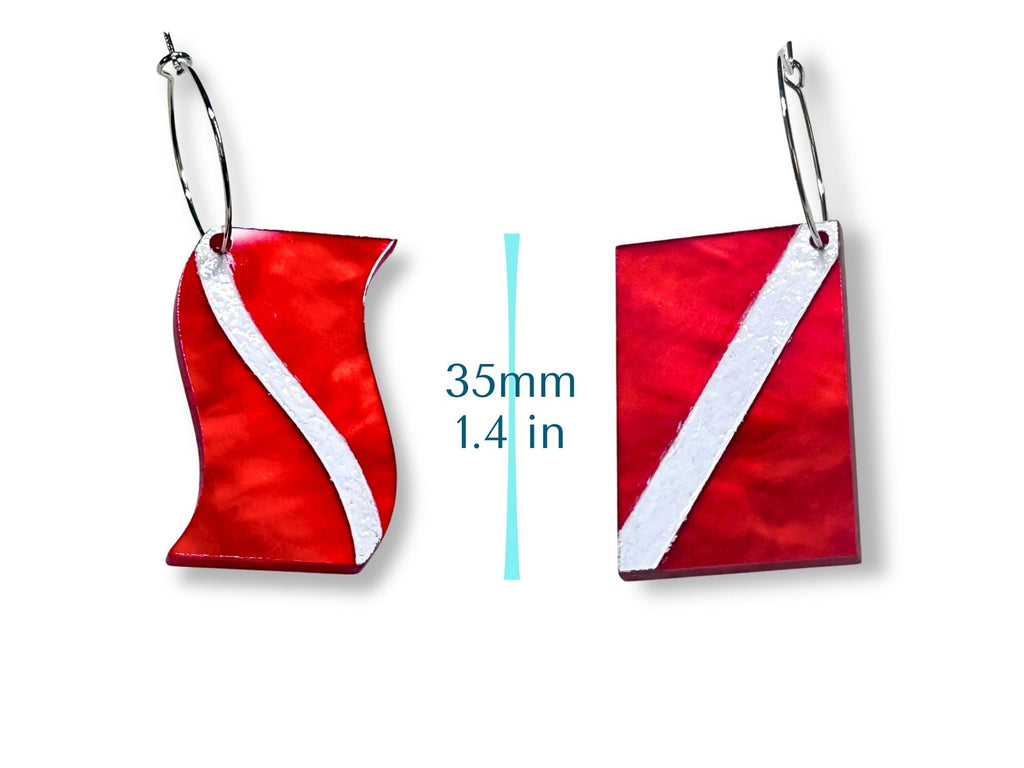 Diver Down Scuba Flag Earrings