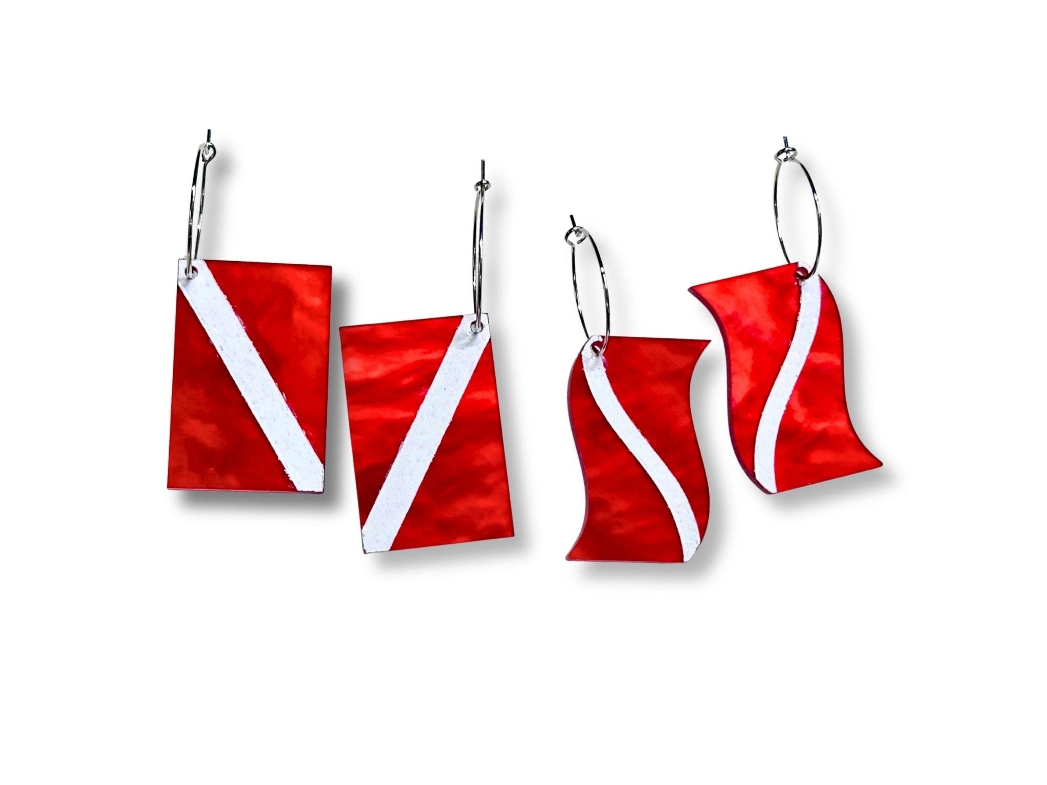 Diver Down Scuba Flag Earrings