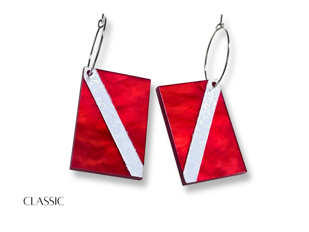 Diver Down Scuba Flag Earrings