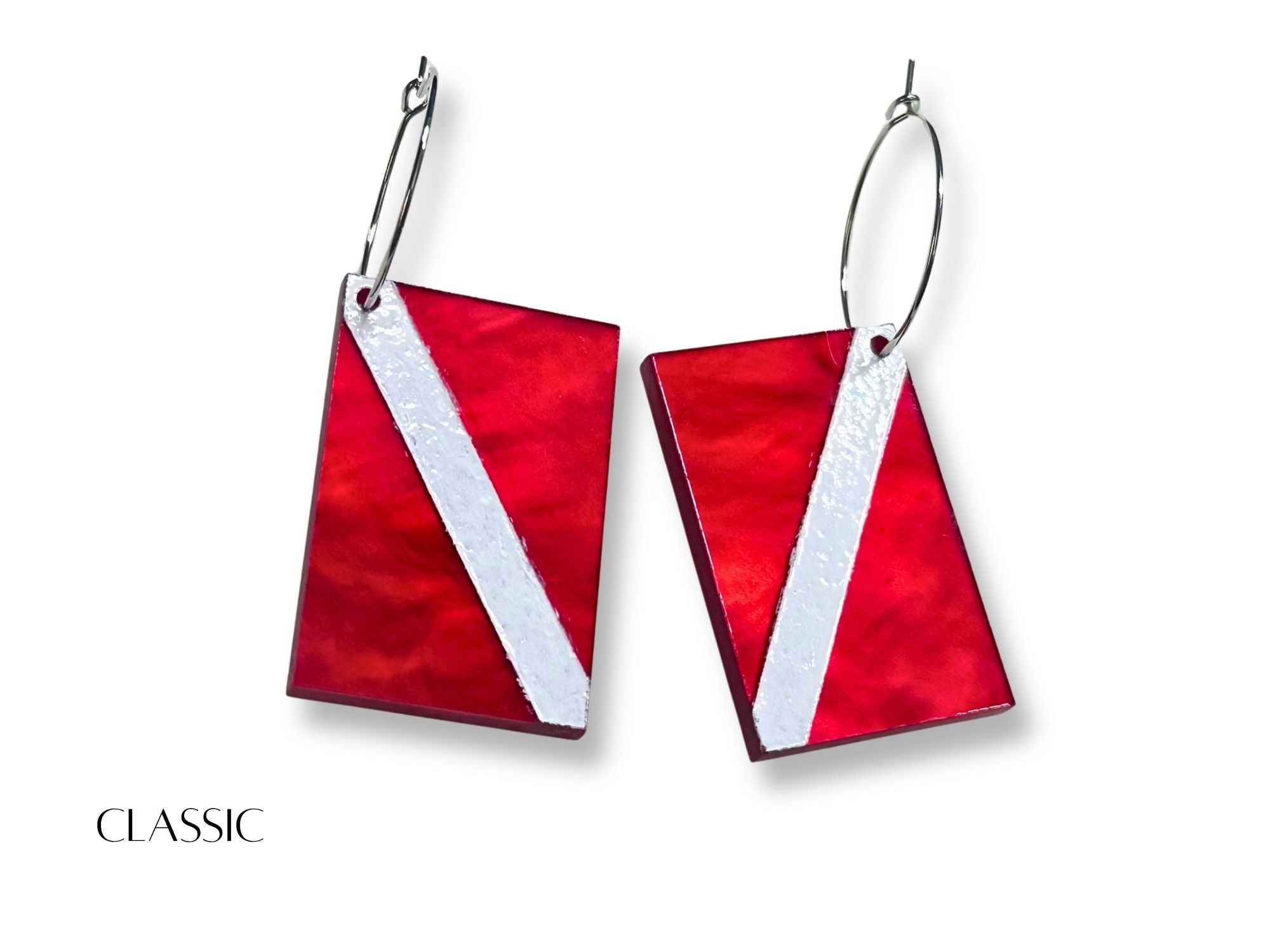 Diver Down Scuba Flag Earrings