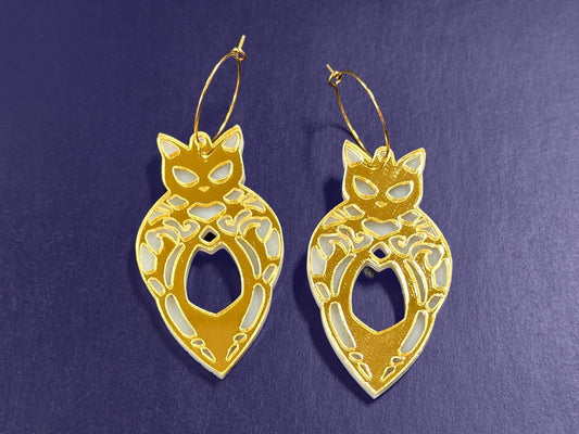 Egyptian Cat | Gold & White - Painted Raina