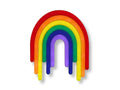 Full Spectrum Rebel Drip Brooch in layered rainbow acrylic on white background