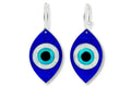 evil eye statement earrings layered acrylic talisman bold handmade jewelry design blue white black