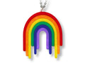 Full Spectrum Rebel Drip Pendant in layered rainbow acrylic on stainless steel chain