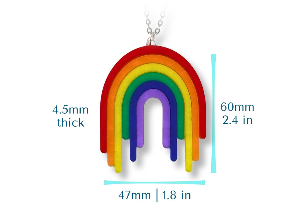 Size guide for Full Spectrum Rebel Drip Pendant showing dimensions in inches and millimeters