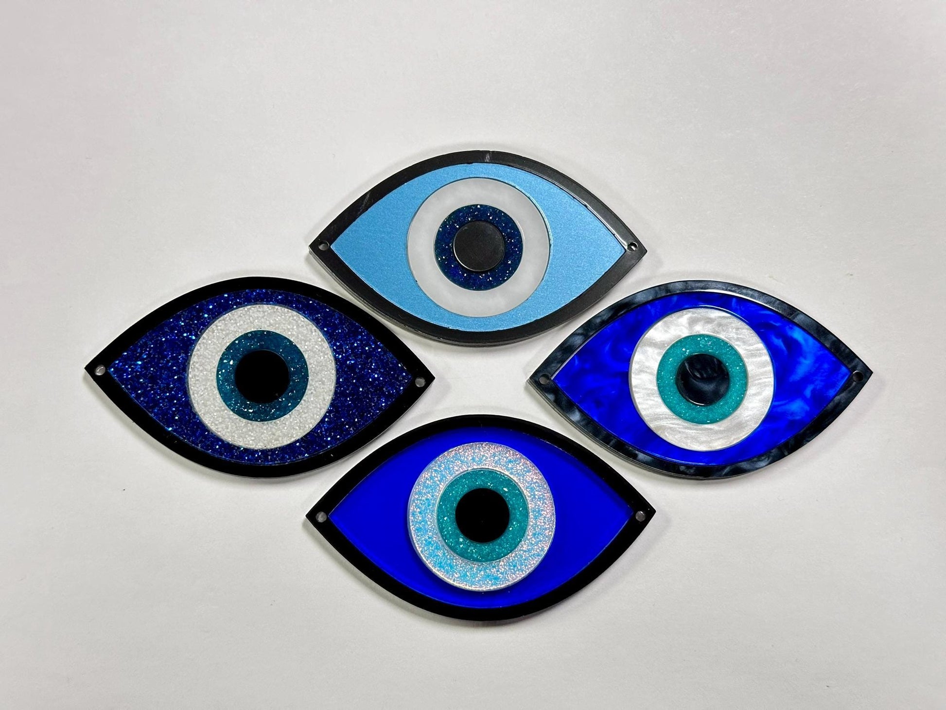 Glitter Evil Eye Necklace - Painted Raina