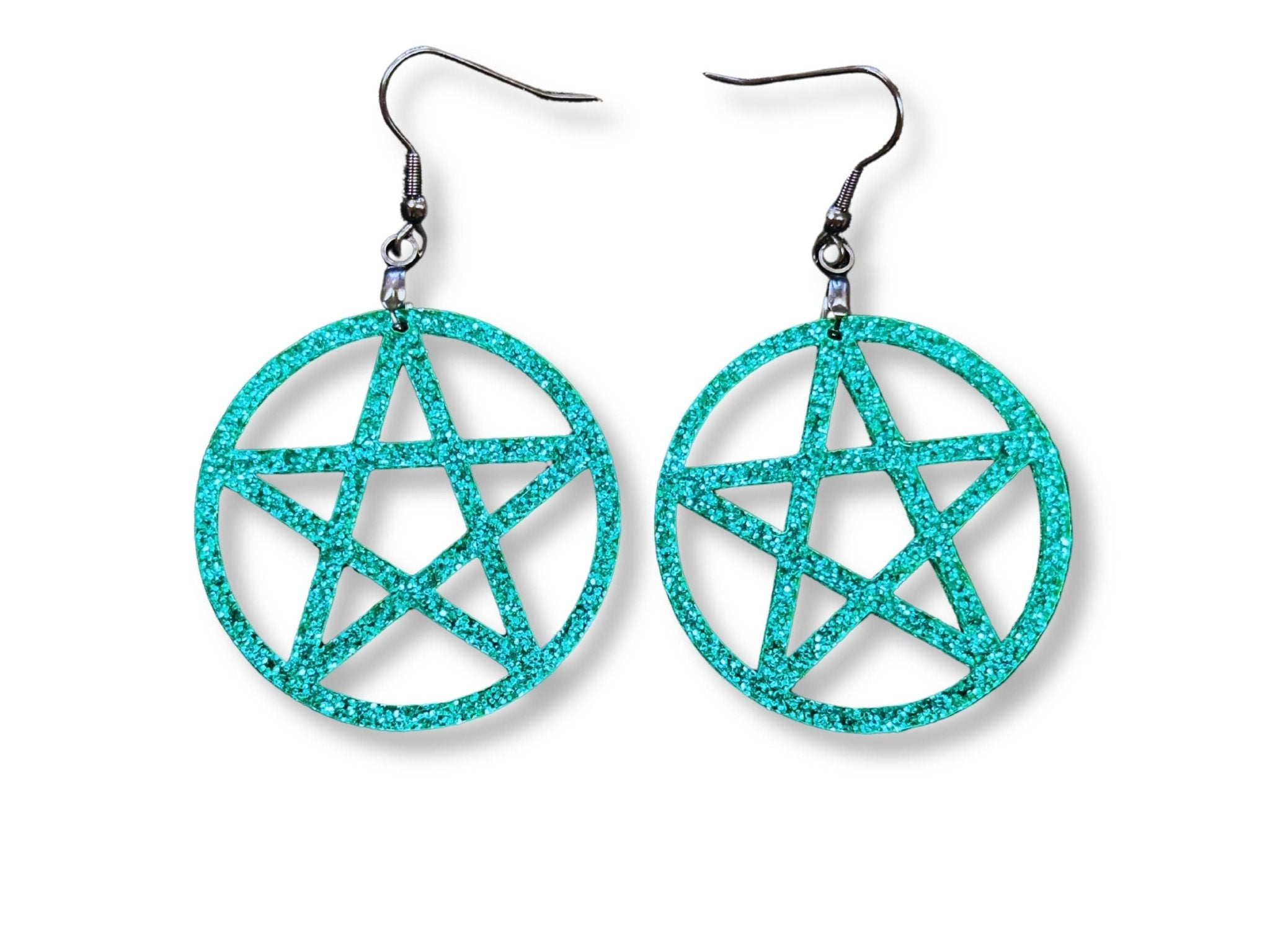 Glitter Pentagram Earrings