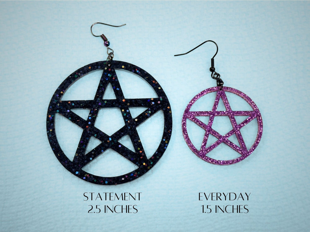 Glitter Pentagram Earrings