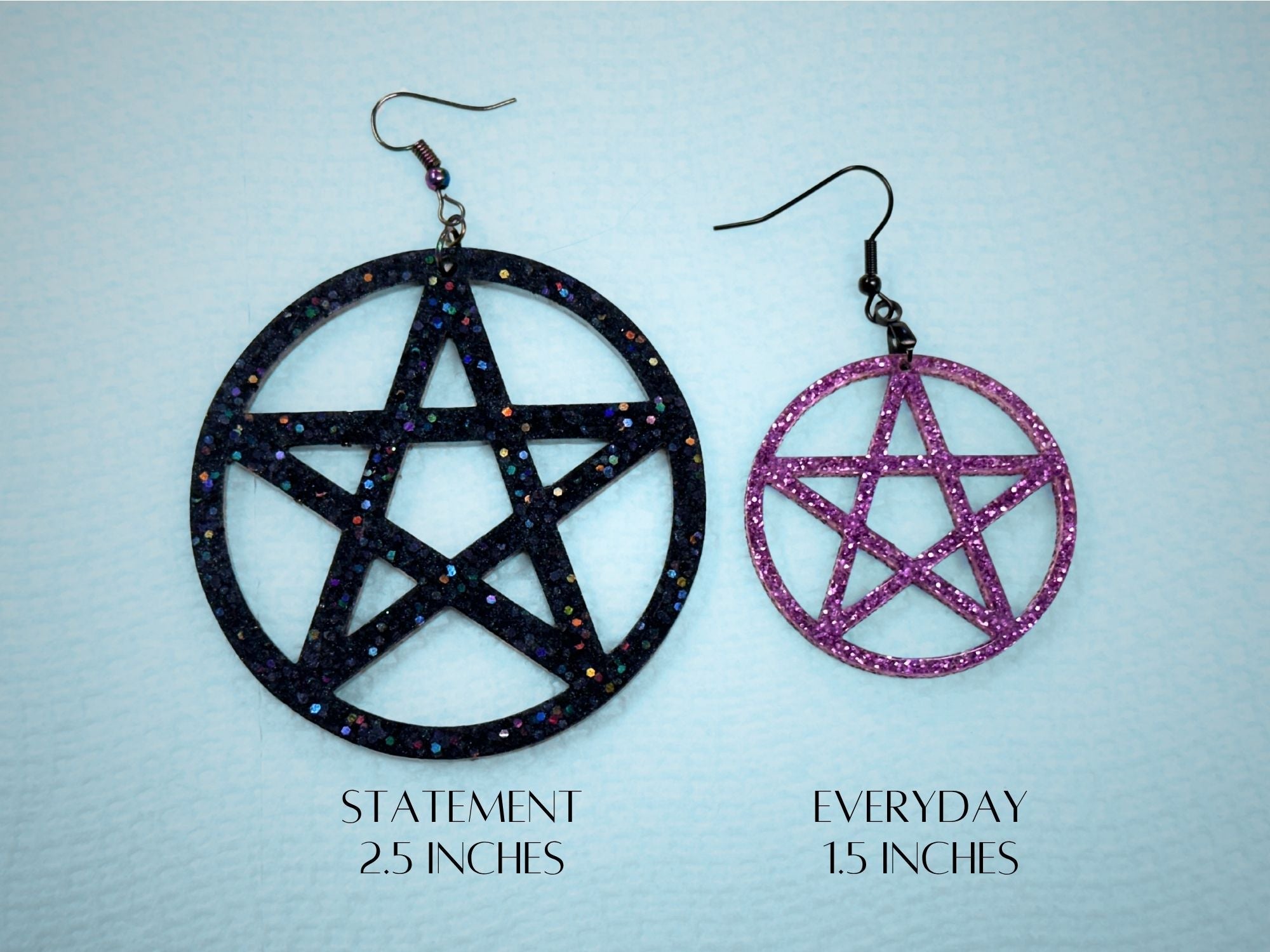 Glitter Pentagram Earrings