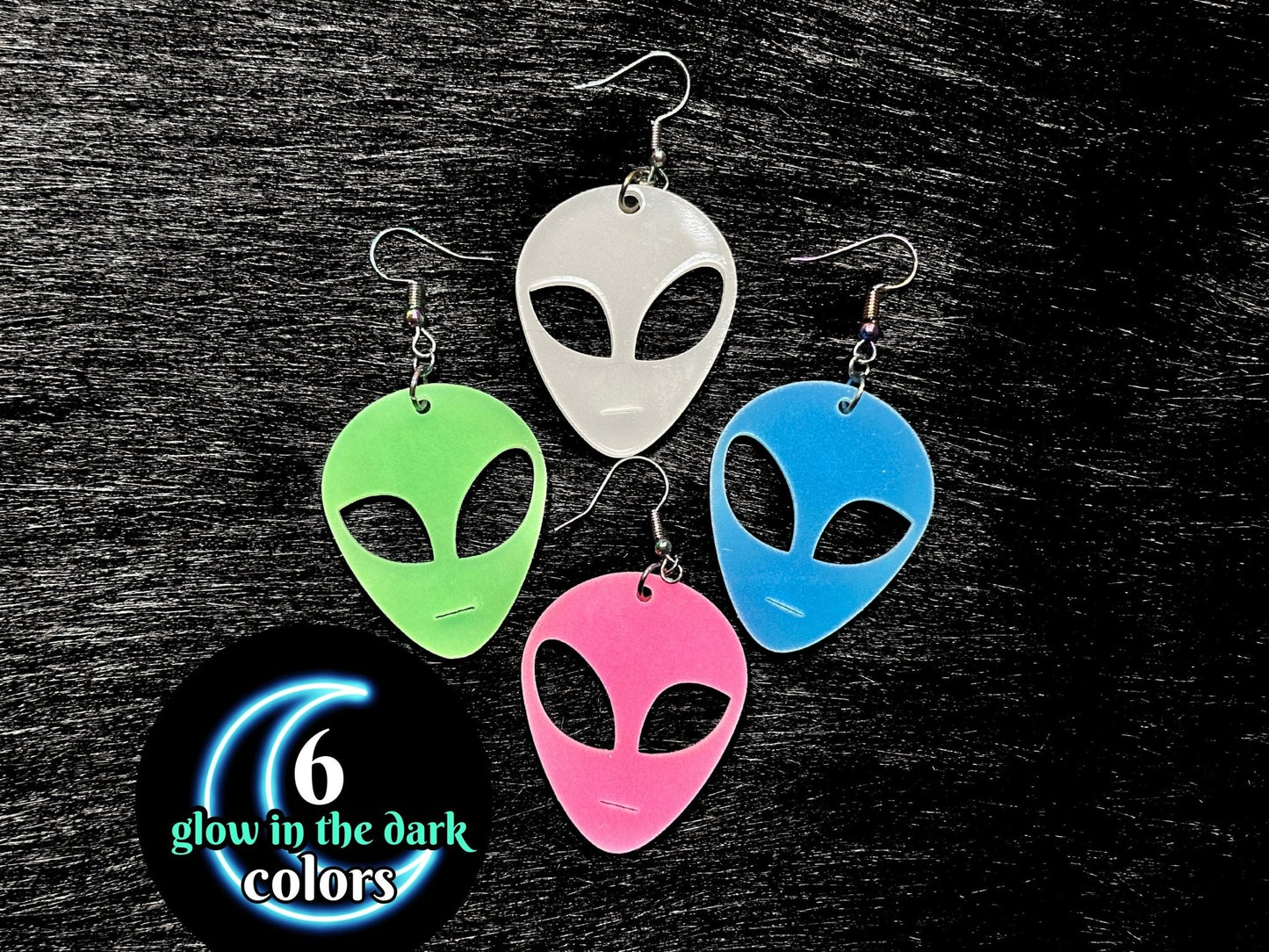 Glowing Alien Earrings - Painted Raina