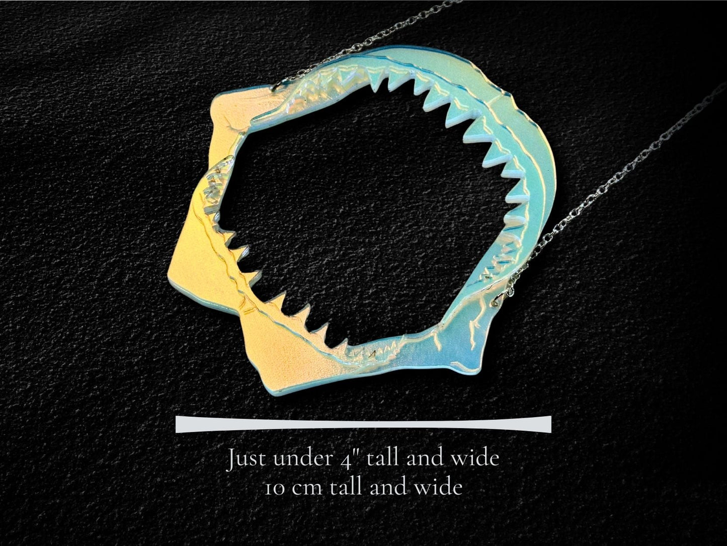 Glowing Iridescent Shark Jaw Necklace - Painted Raina