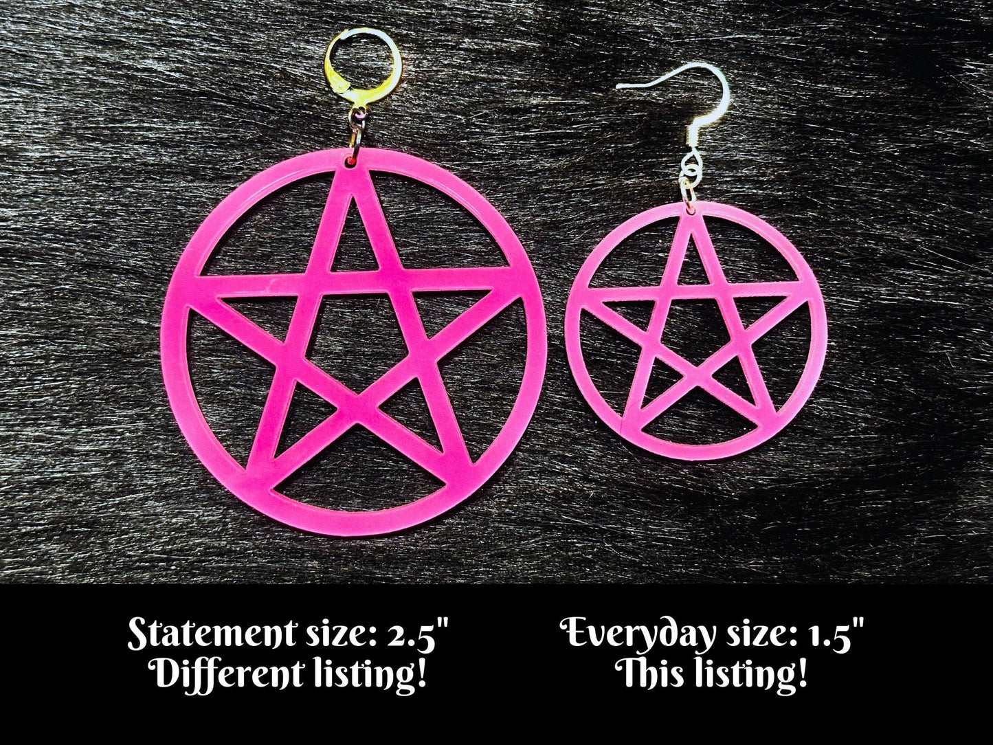 Glowing Pentagram Earrings - Everyday Size - Painted Raina