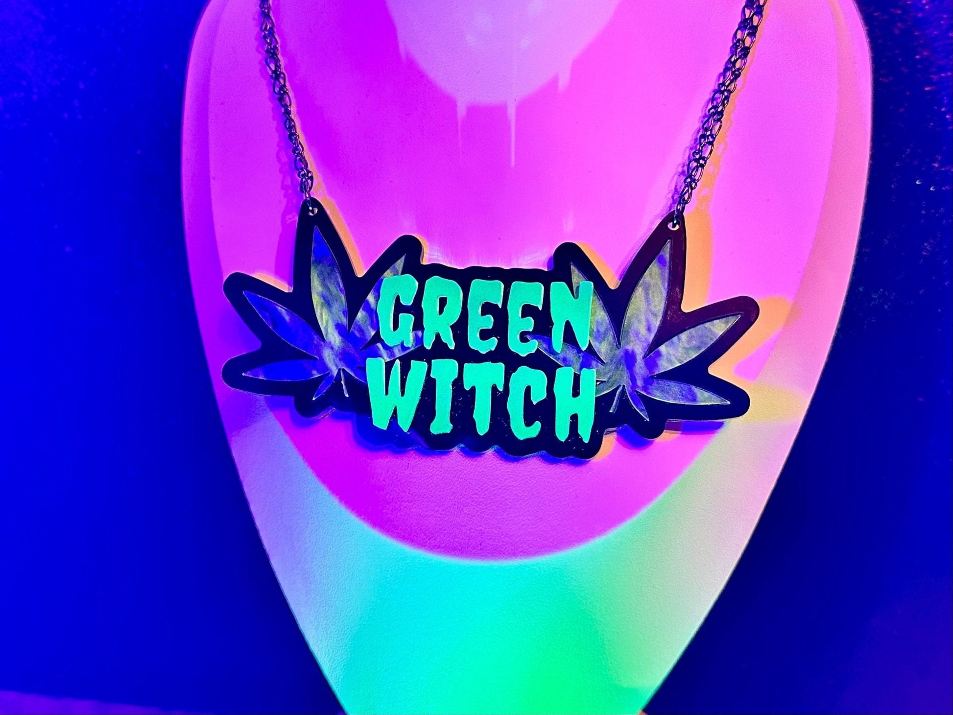 Green Witch Necklace - Painted Raina