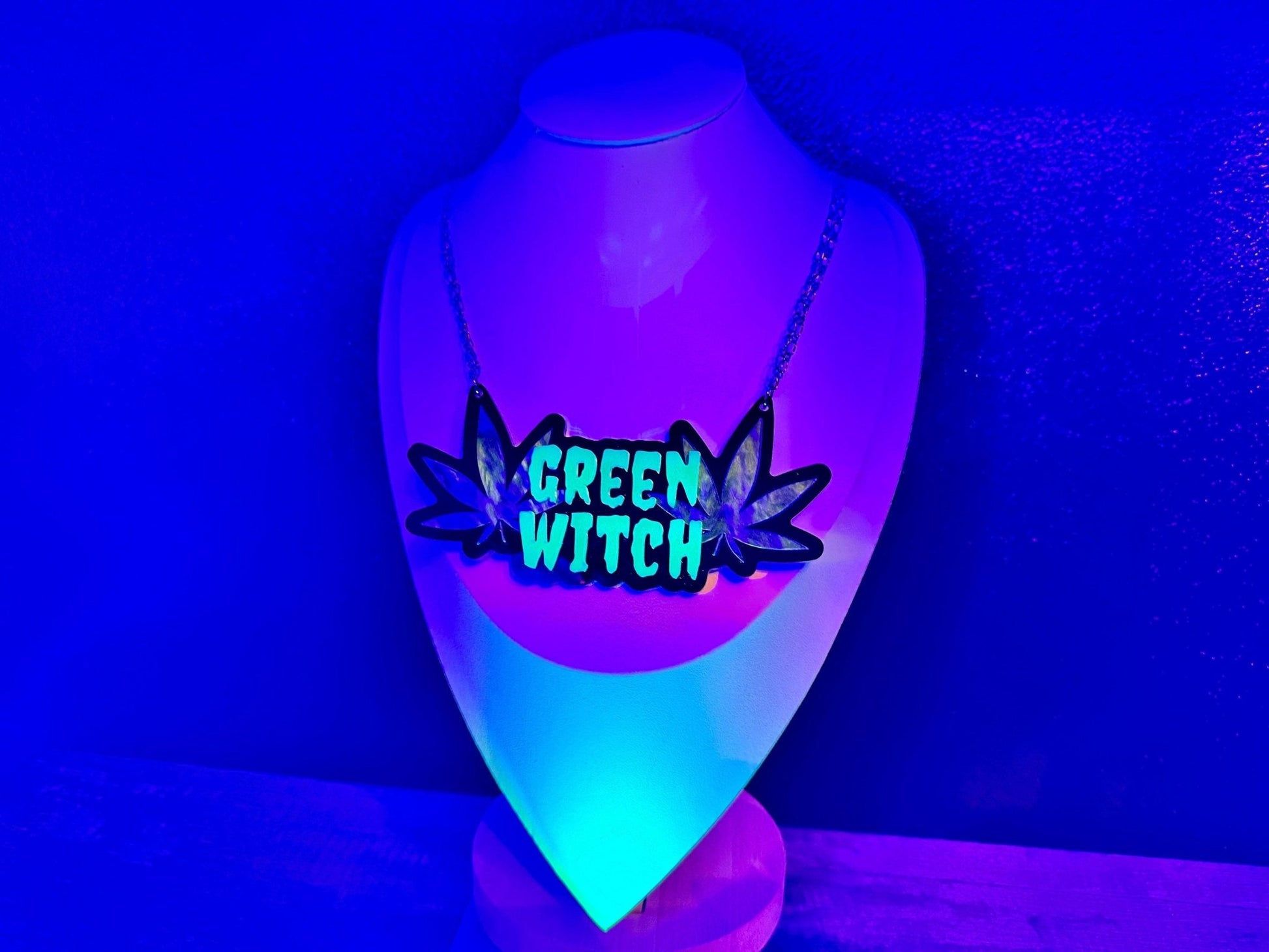 Green Witch Necklace - Painted Raina