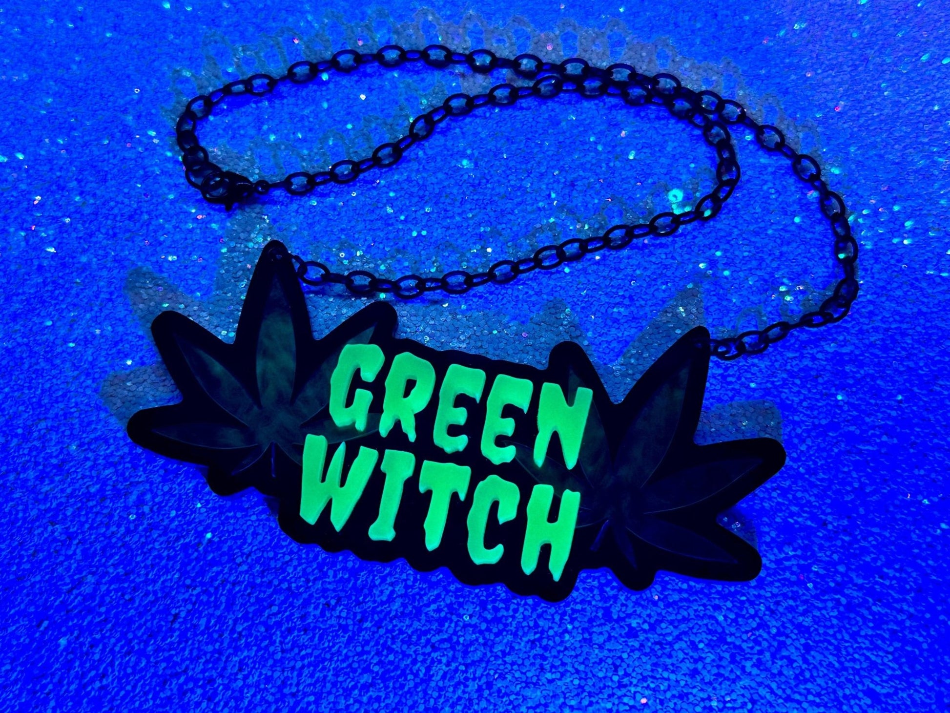 Green Witch Necklace - Painted Raina