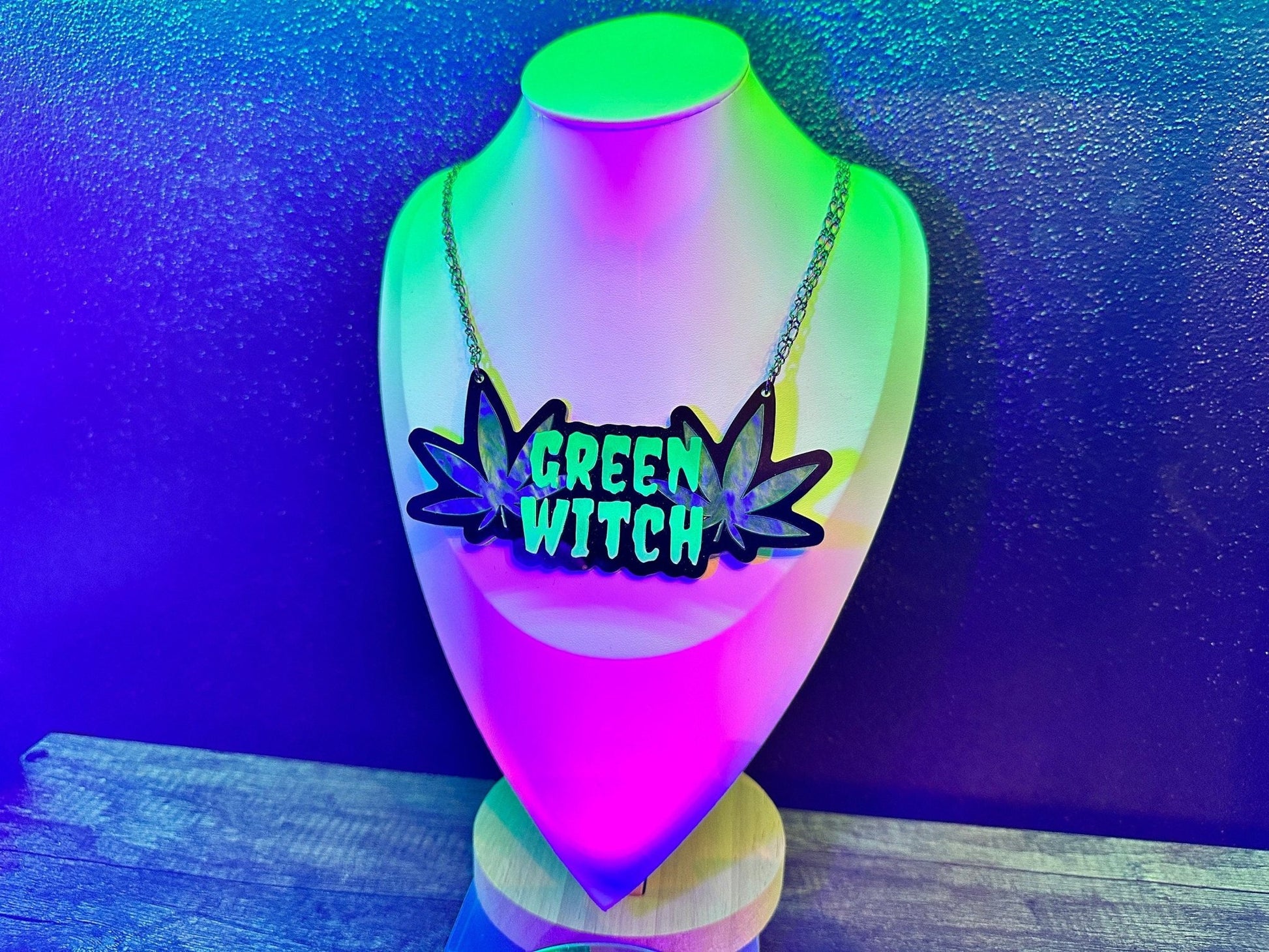 Green Witch Necklace - Painted Raina