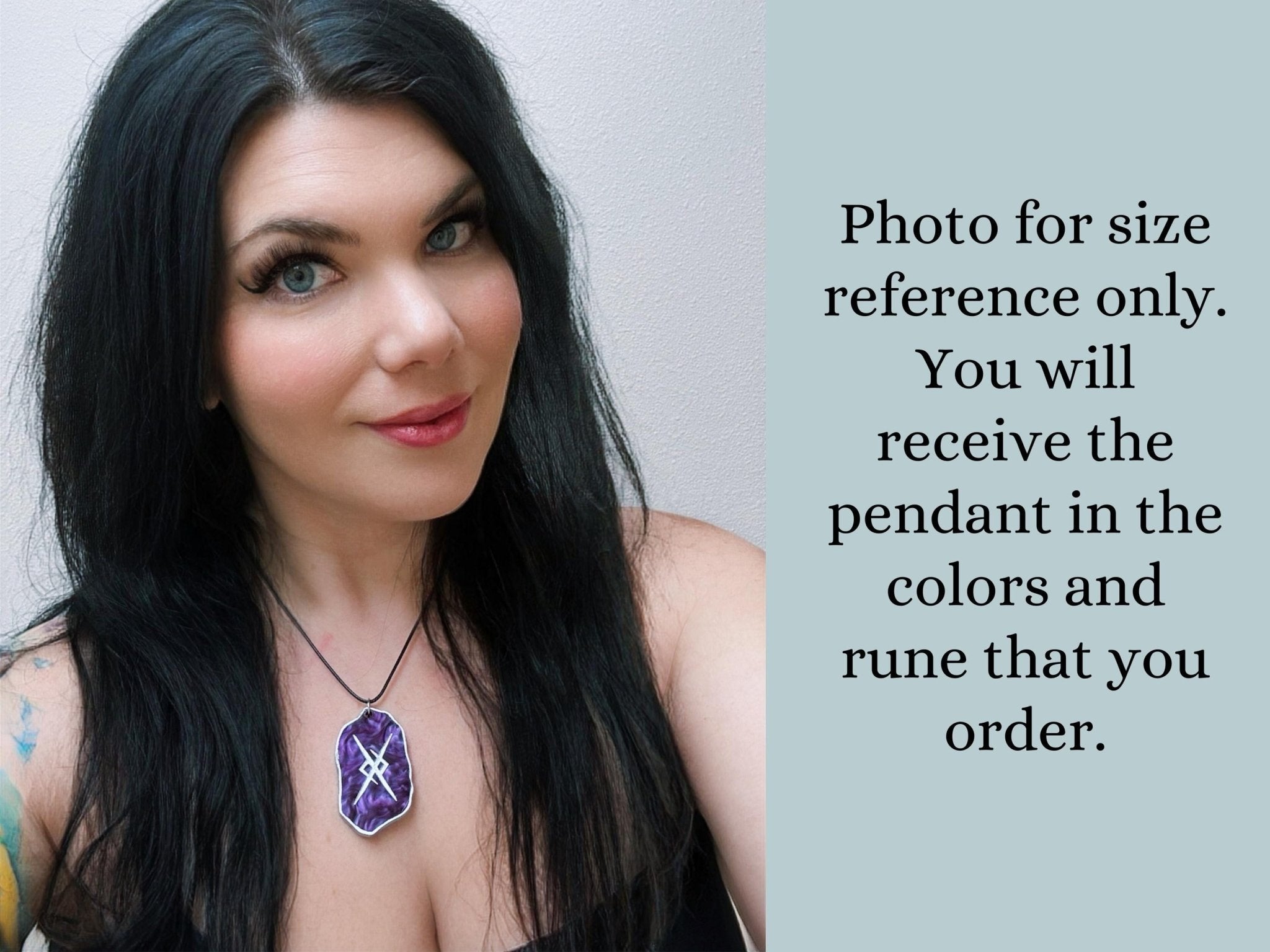 Happy Marriage Viking Rune Necklace - Customizable with Couple's Initials and Colors - Painted Raina