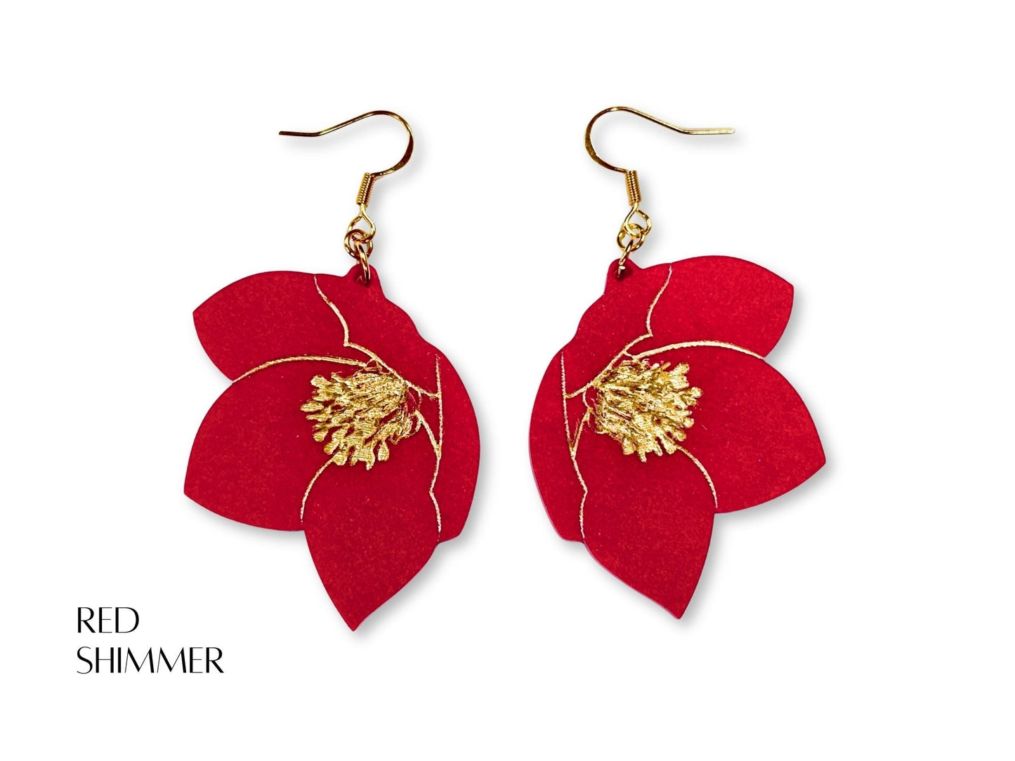 Hellebore Flower Earrings - Painted Raina