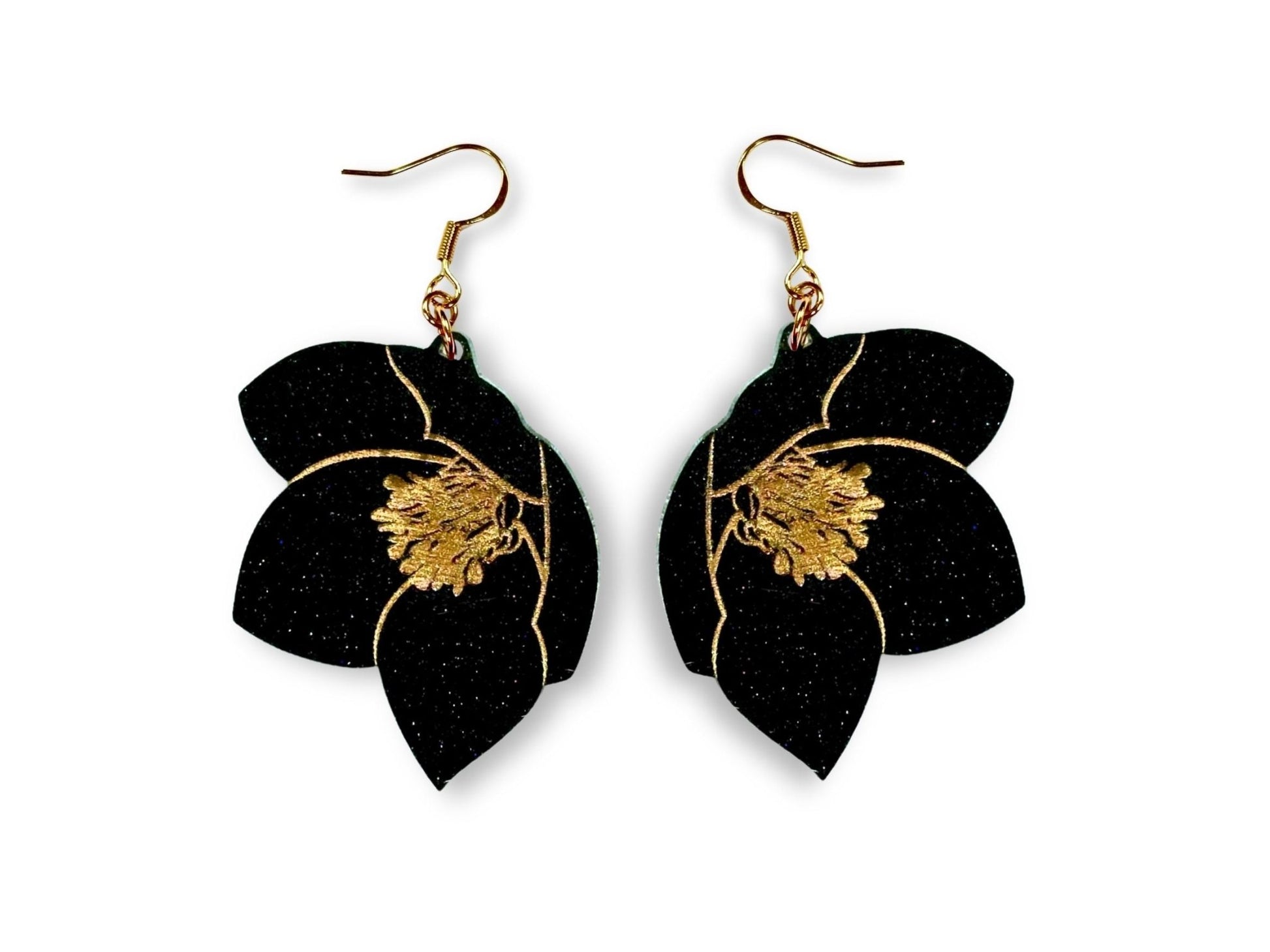 Hellebore Flower Earrings - Painted Raina