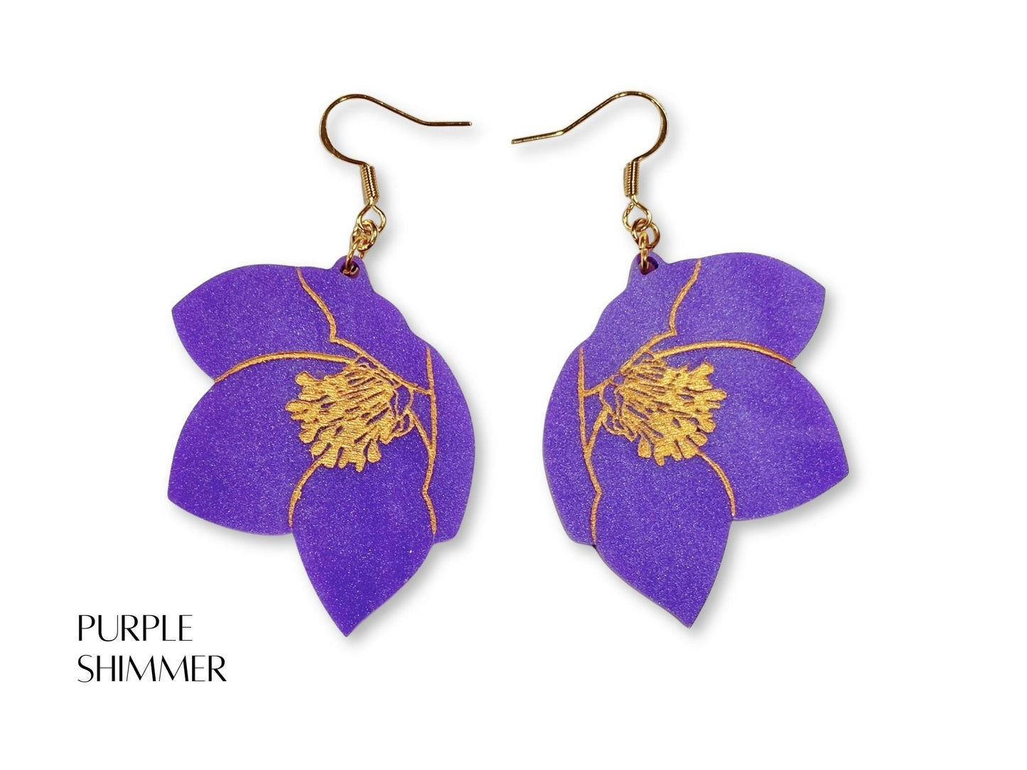 Hellebore Flower Earrings - Painted Raina