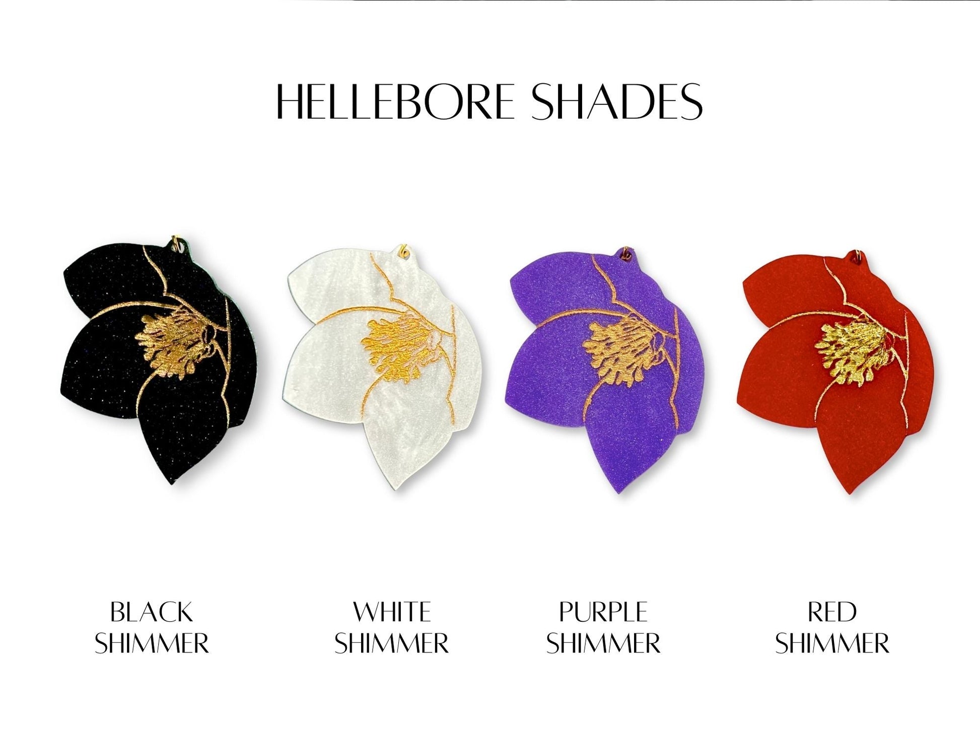 Hellebore Flower Earrings - Painted Raina