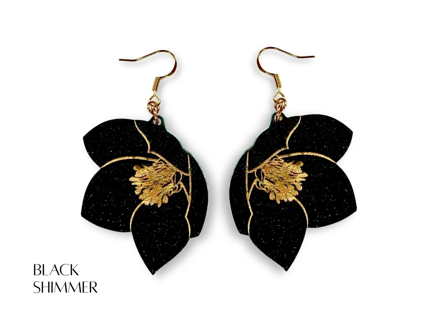 Hellebore Flower Earrings - Painted Raina