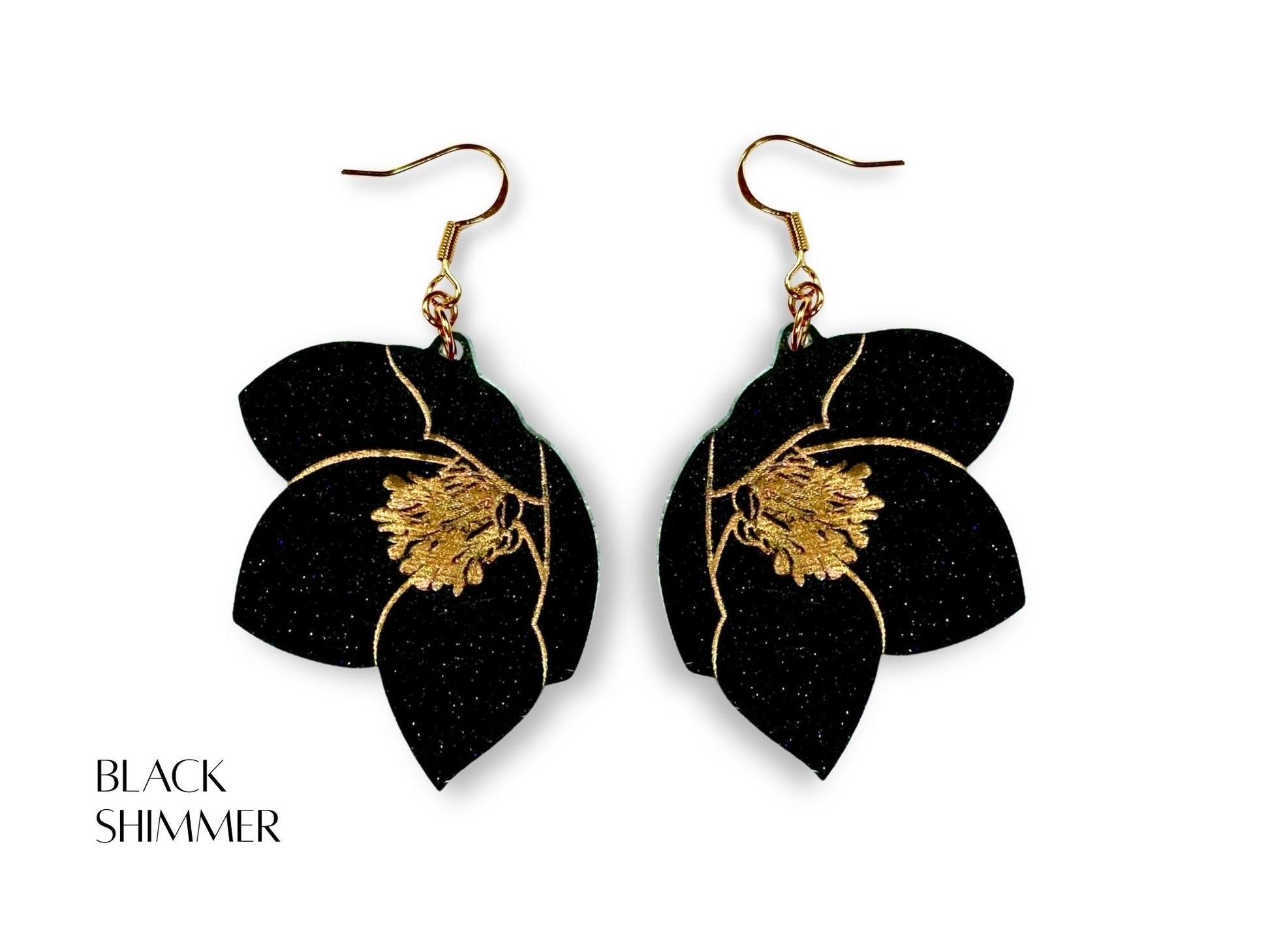 Hellebore Flower Earrings - Painted Raina