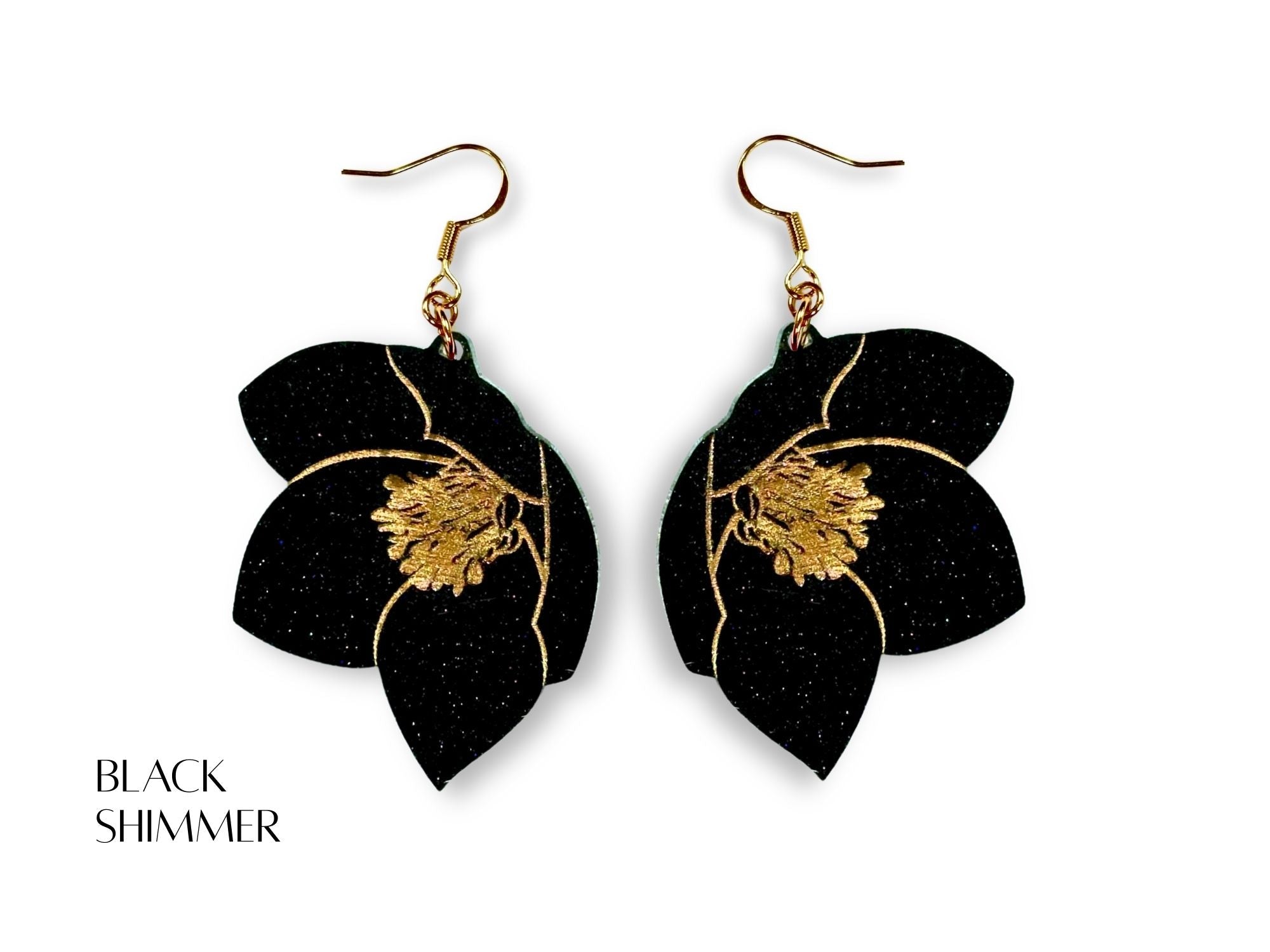Hellebore Flower Earrings - Painted Raina