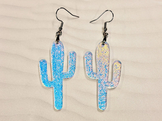 Iridescent Cactus Earrings - Painted Raina