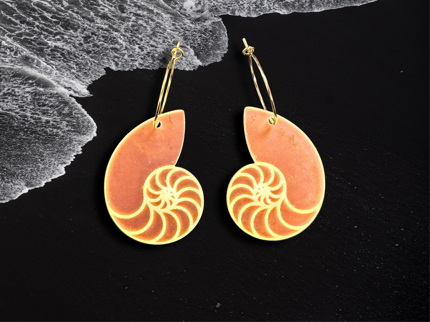 Iridescent Nautilus Shell Earrings | Everyday Size - Painted Raina