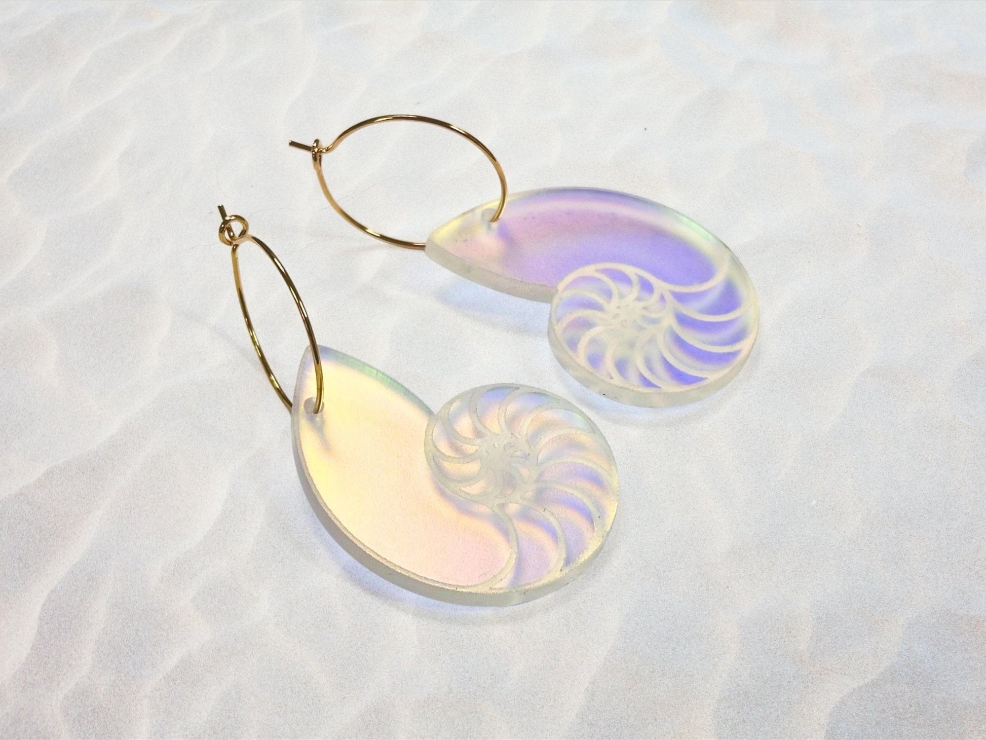 Iridescent Nautilus Shell Earrings | Everyday Size - Painted Raina