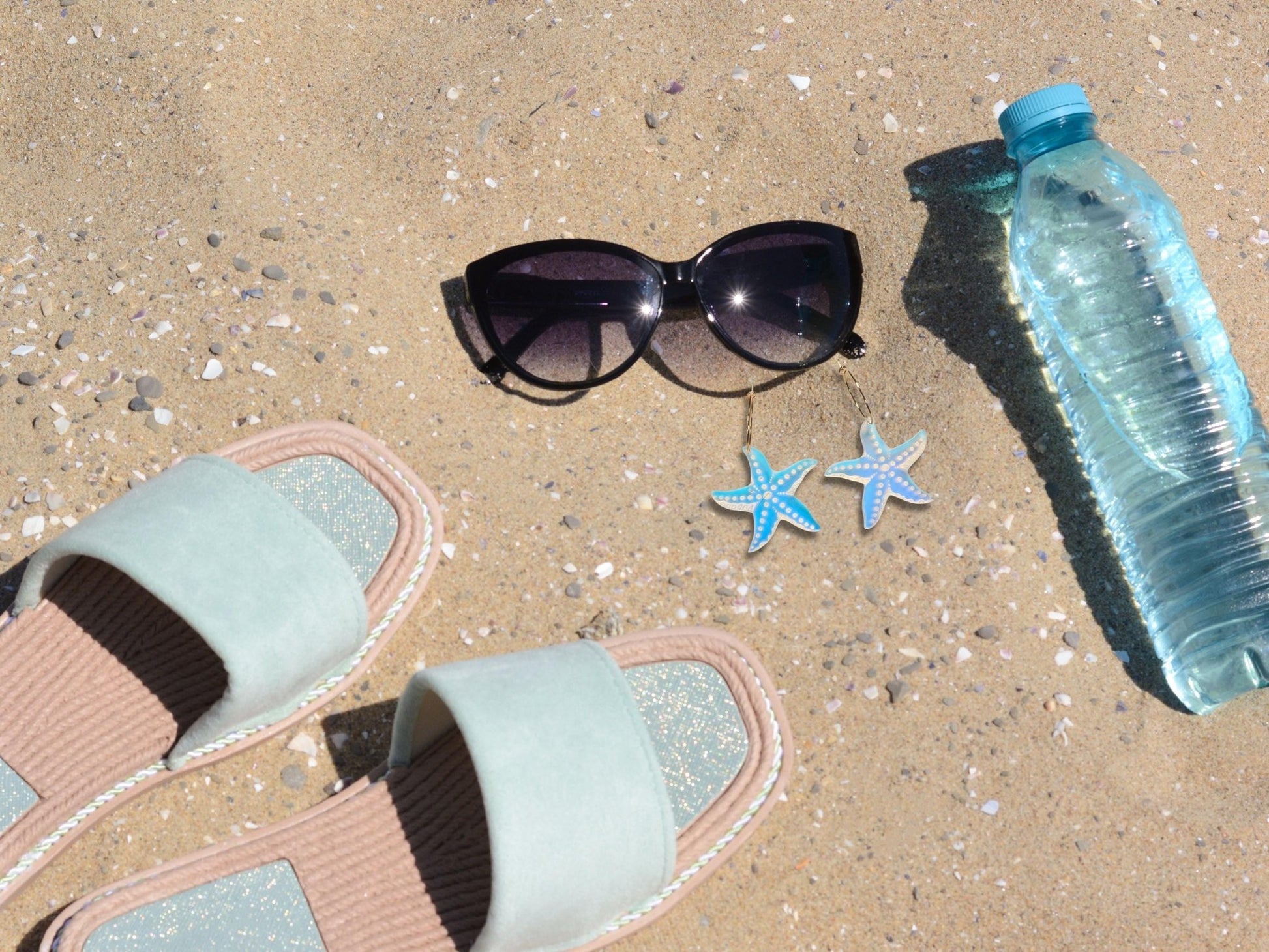 Iridescent Sea Star Earrings | Everyday Size - Painted Raina