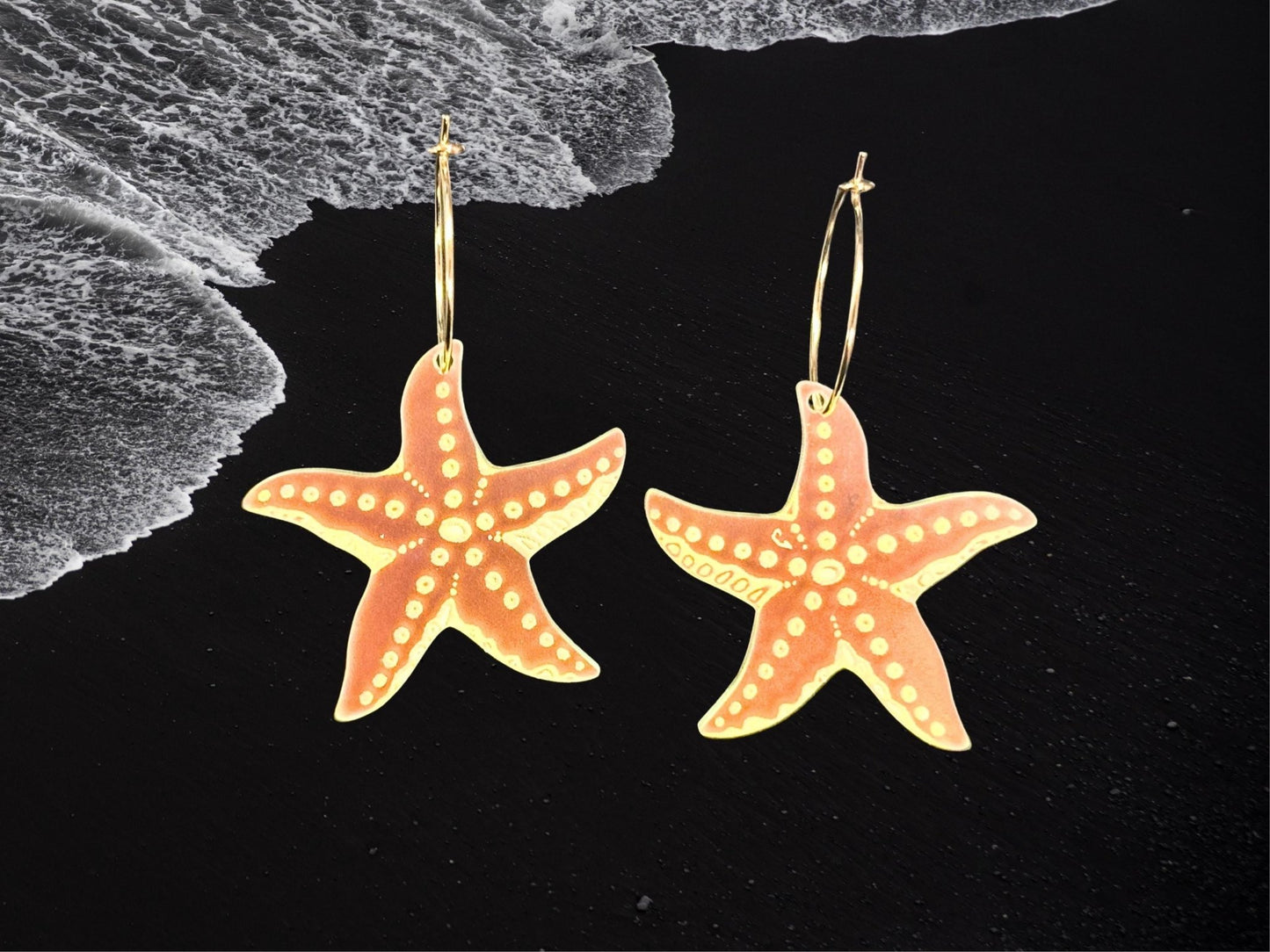 Iridescent Sea Star Earrings | Everyday Size - Painted Raina