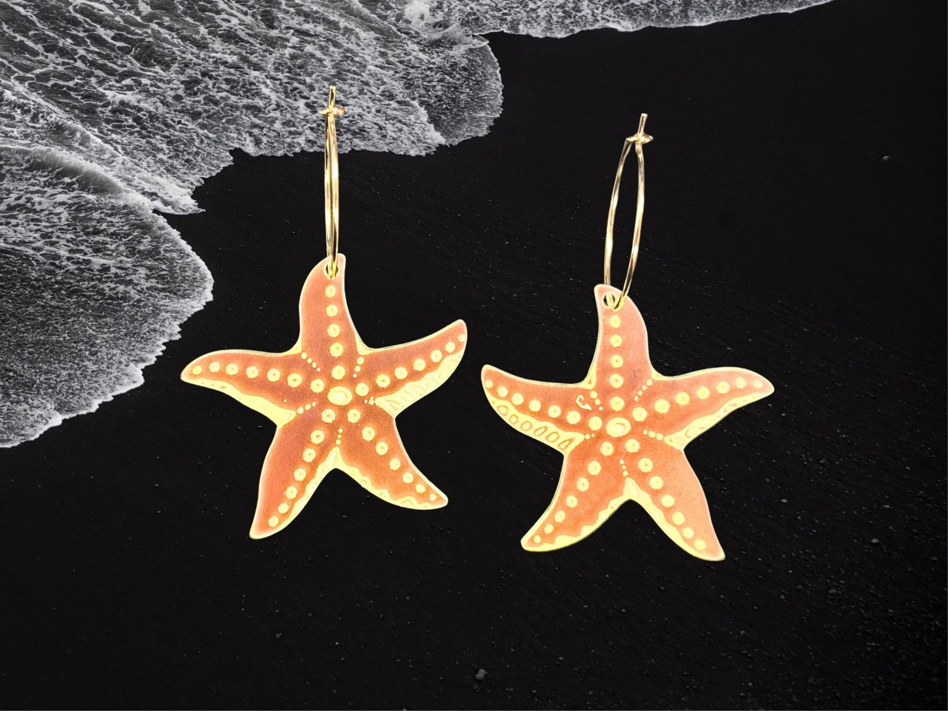Iridescent Sea Star Earrings | Everyday Size - Painted Raina