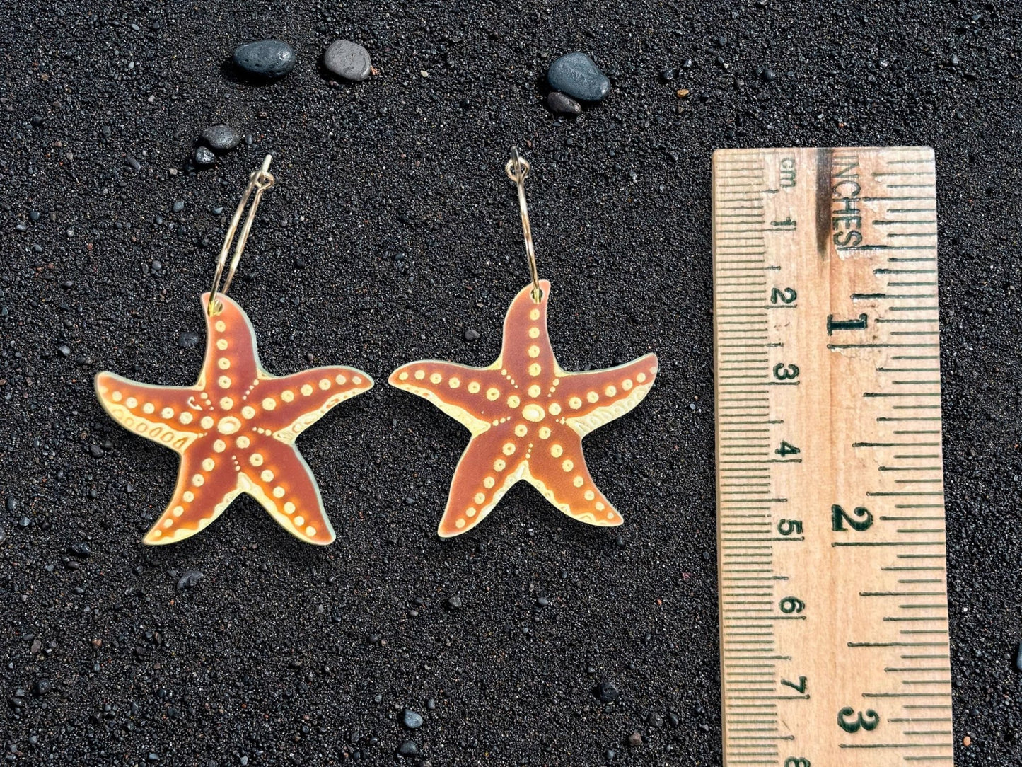Iridescent Sea Star Earrings | Everyday Size - Painted Raina