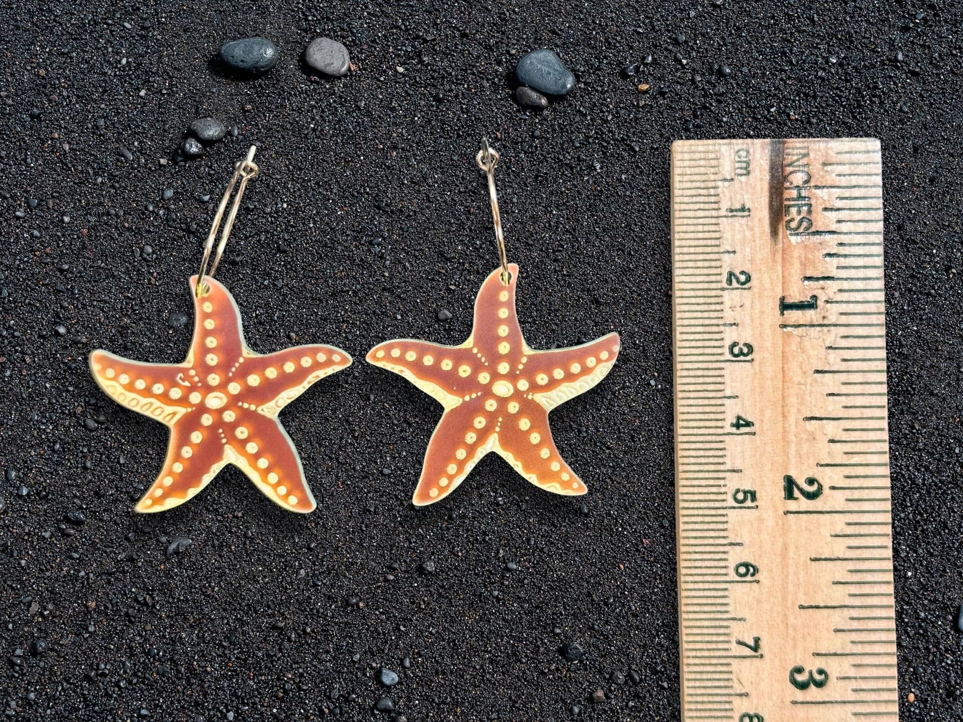 Iridescent Sea Star Earrings | Everyday Size - Painted Raina