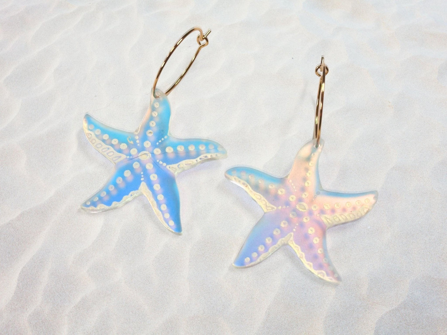 Iridescent Sea Star Earrings | Everyday Size - Painted Raina