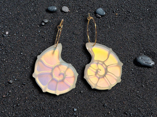 Iridescent Spiral Shell Earrings | Everyday Size - Painted Raina