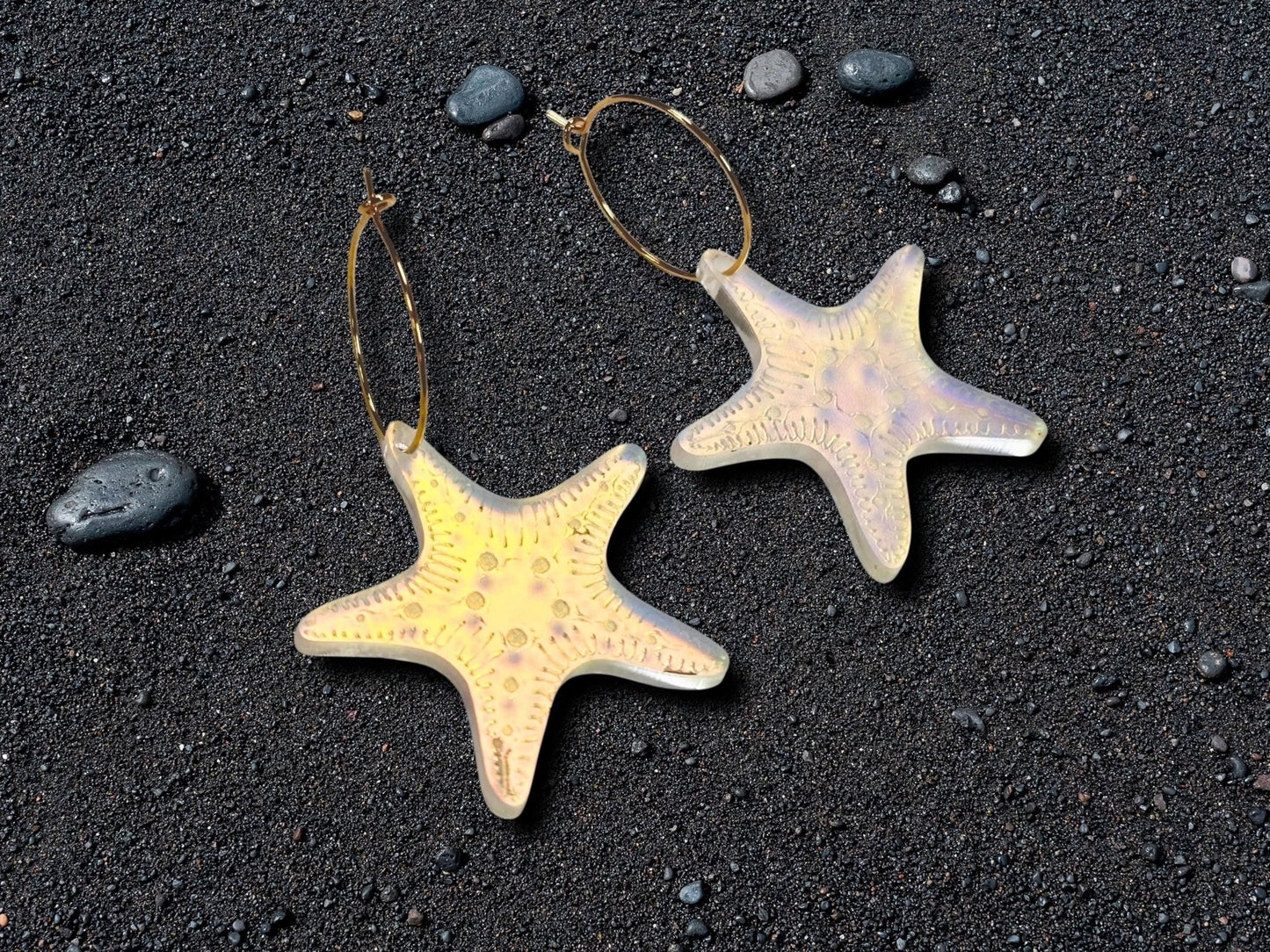 Iridescent Starfish Earrings | Everyday Size - Painted Raina