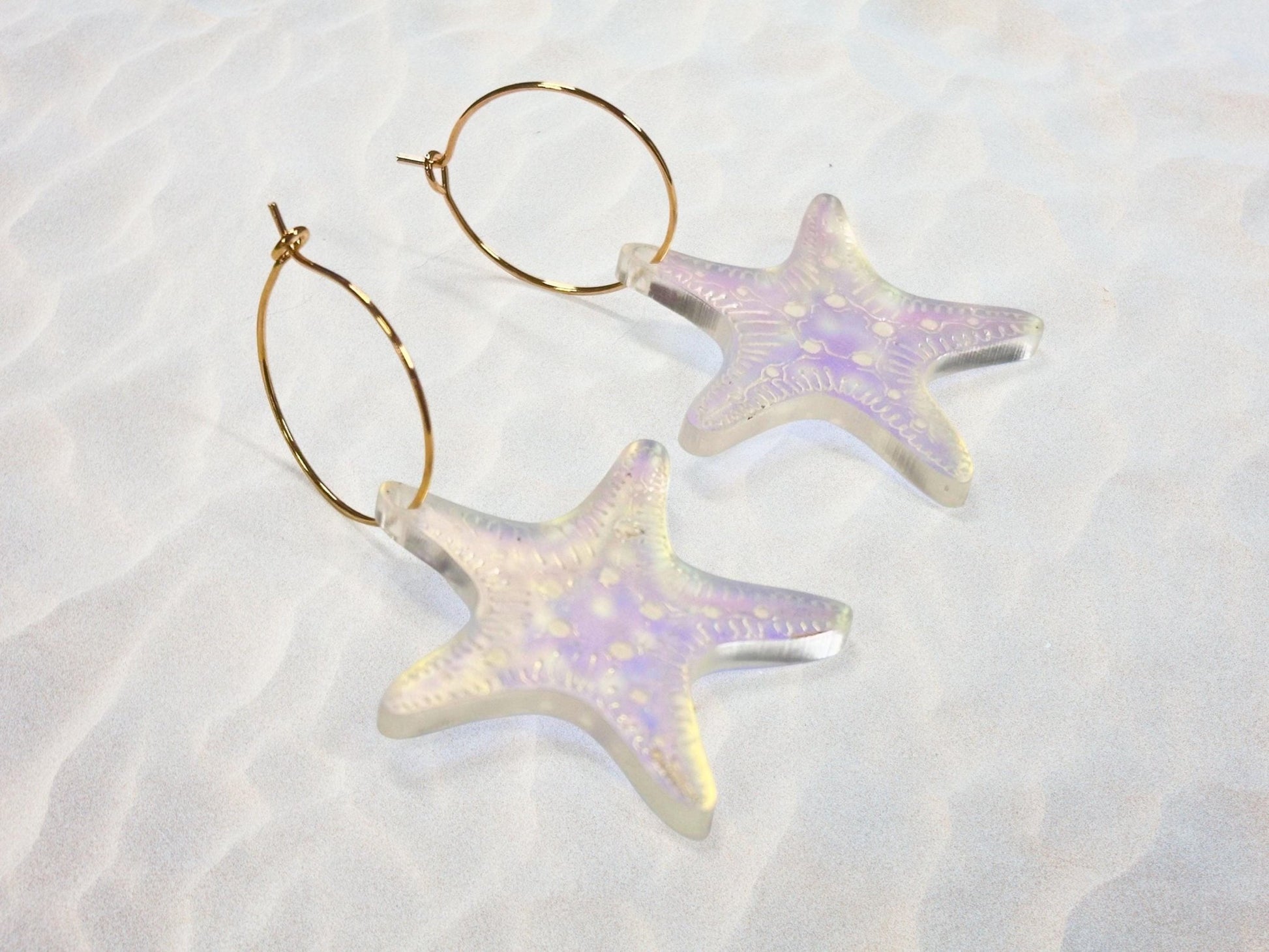 Iridescent Starfish Earrings | Everyday Size - Painted Raina