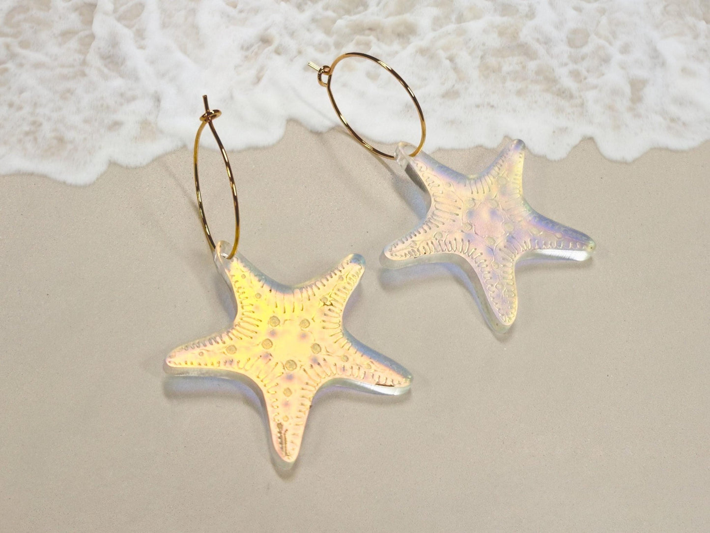 Iridescent Starfish Earrings | Everyday Size - Painted Raina